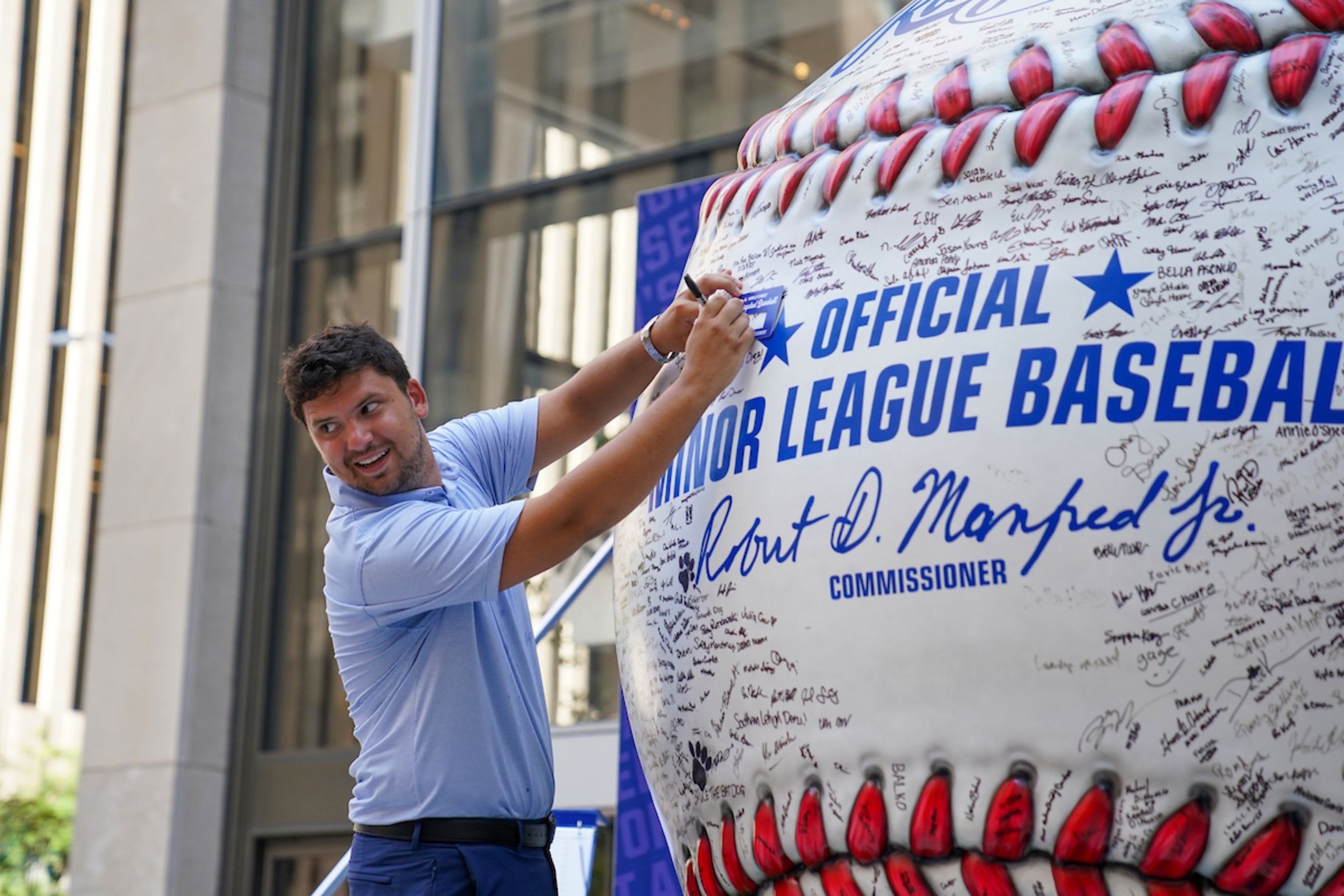 The World’s Most Autographed Baseball tour at MLB Headquarters on Tuesday, July 29, 2025 in New York, New York.