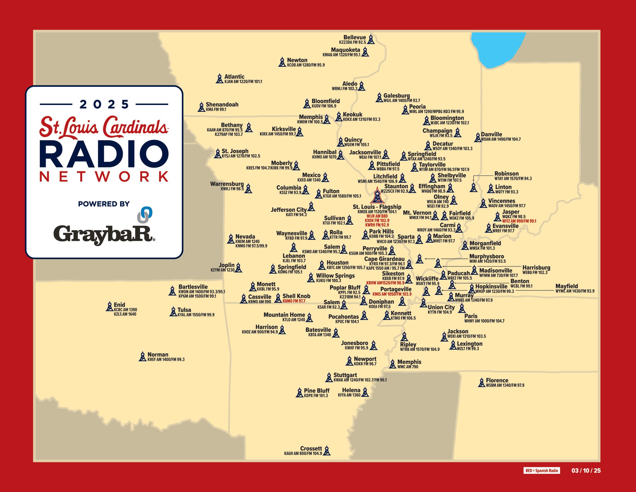 2025 Cardinals Radio Map