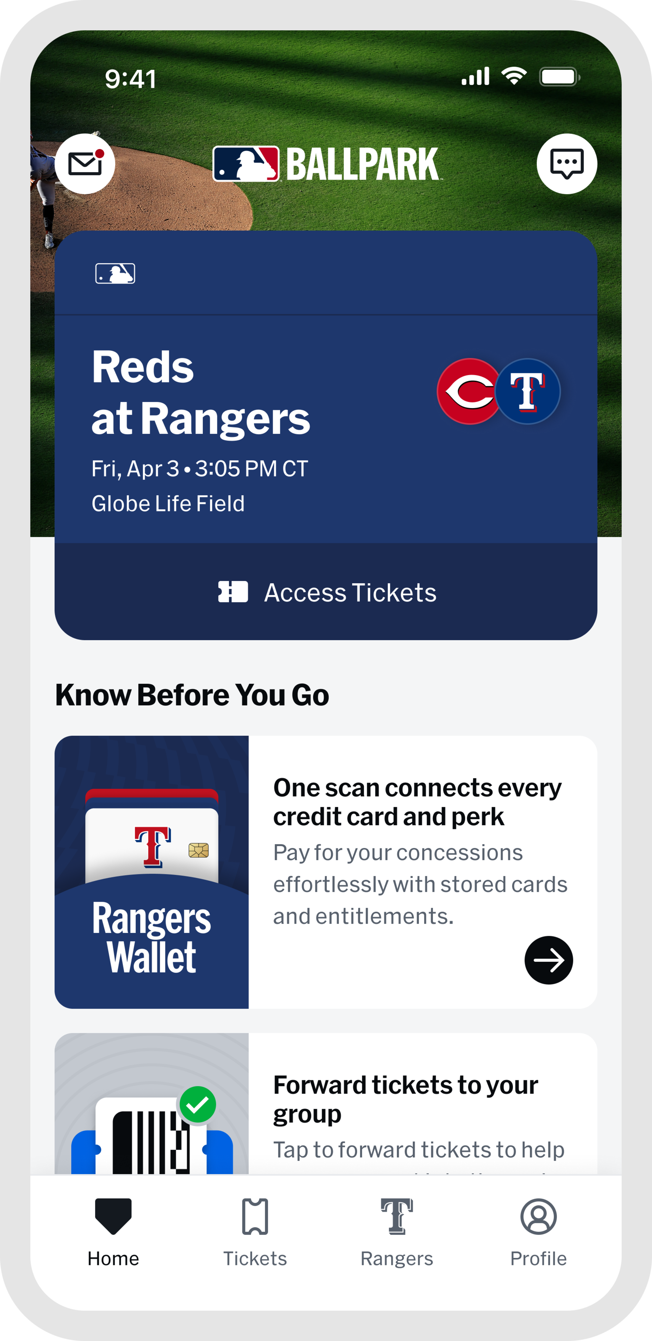 At the Game Home Tab