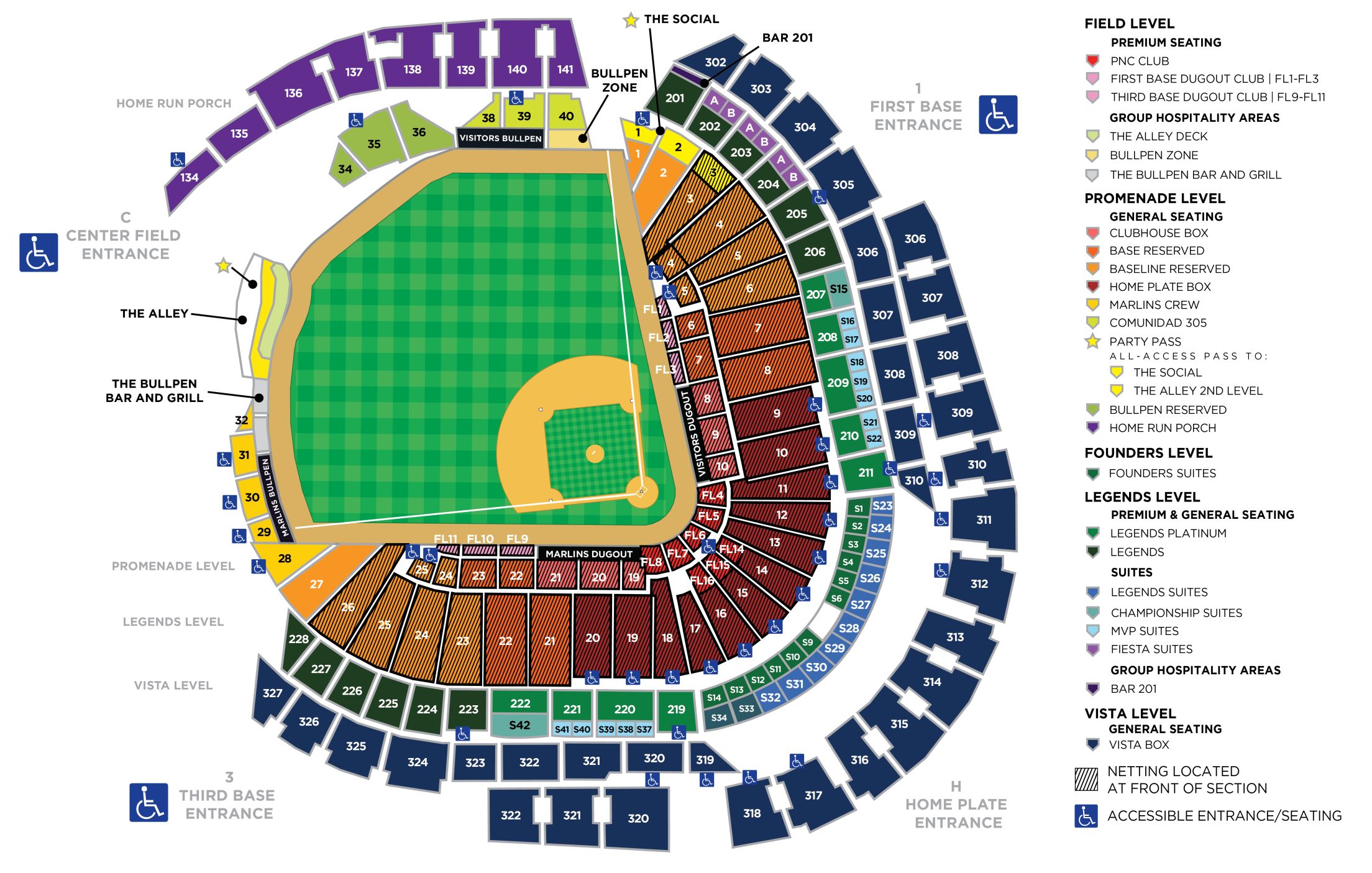 loanDepot park Seating Map