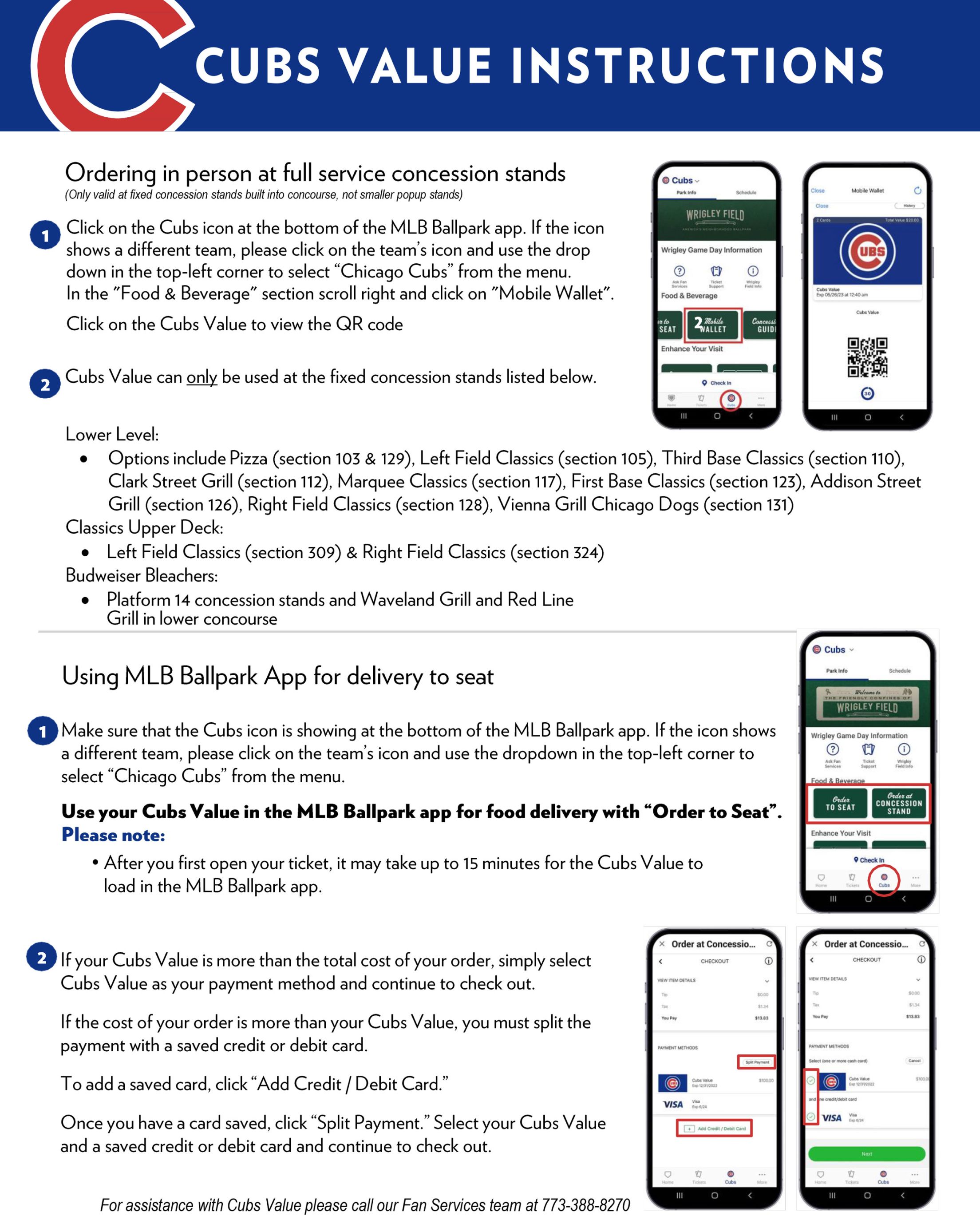 Cubs Value Instructions