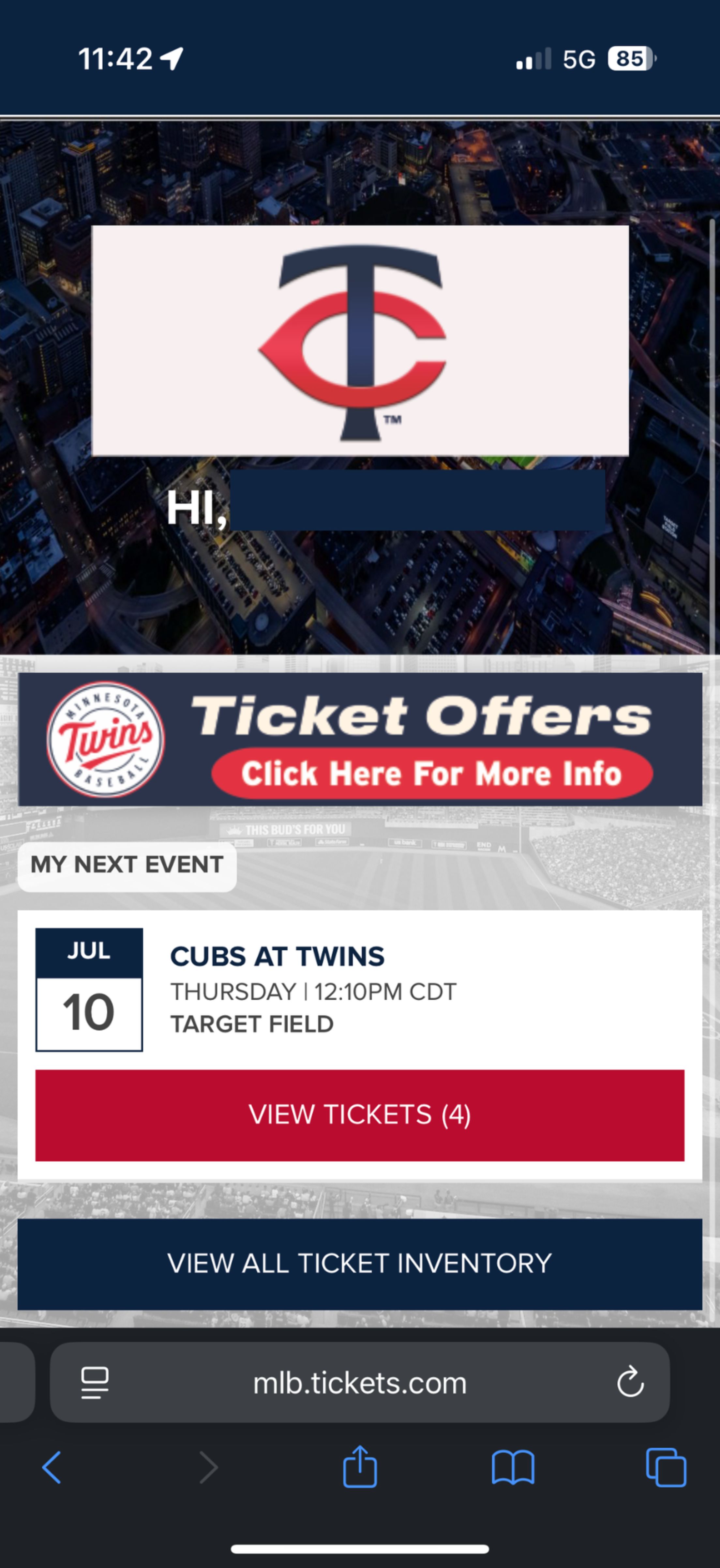 Mobile Ticket Exchange Step 1