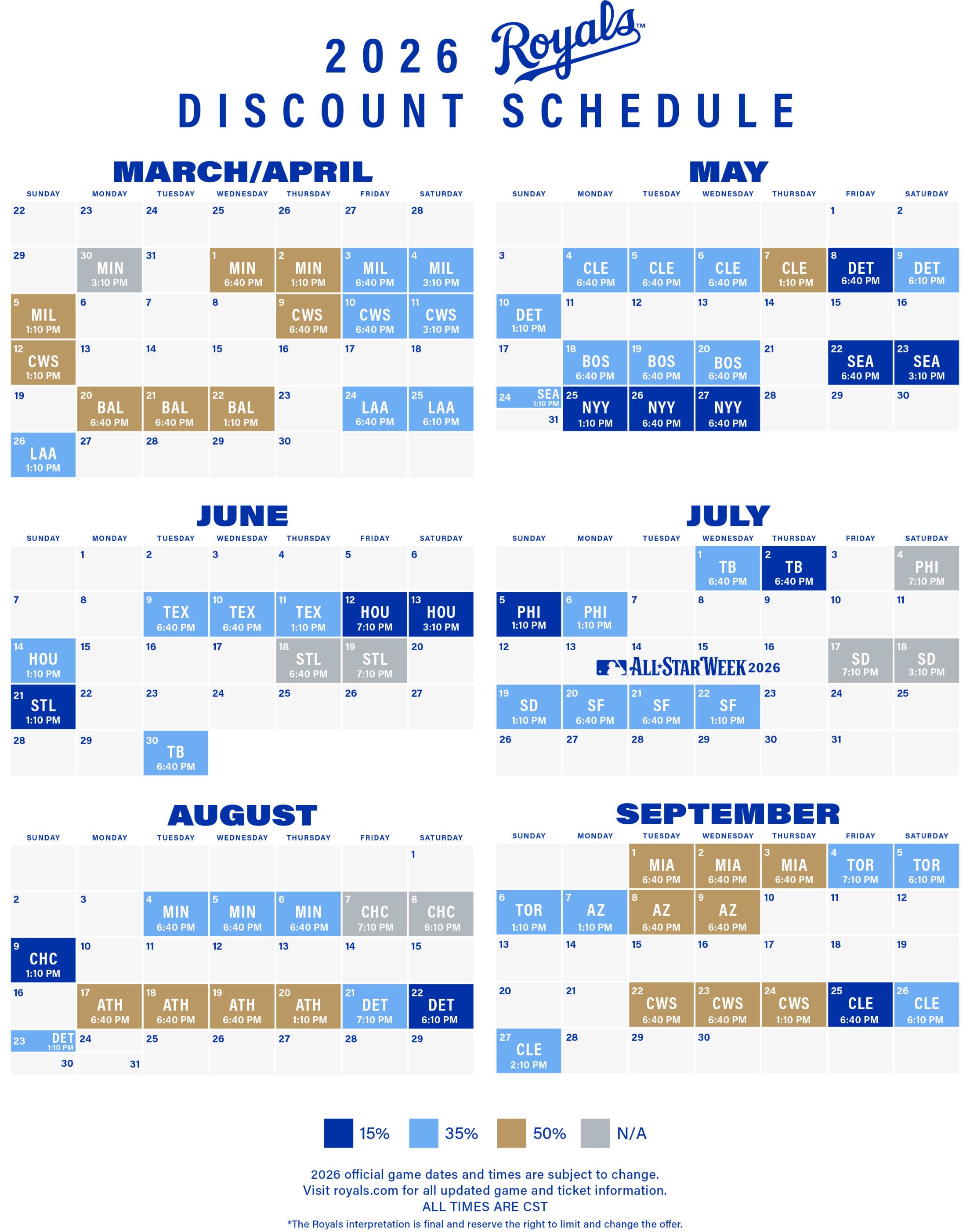 2026 XNow Offers Discount Schedule