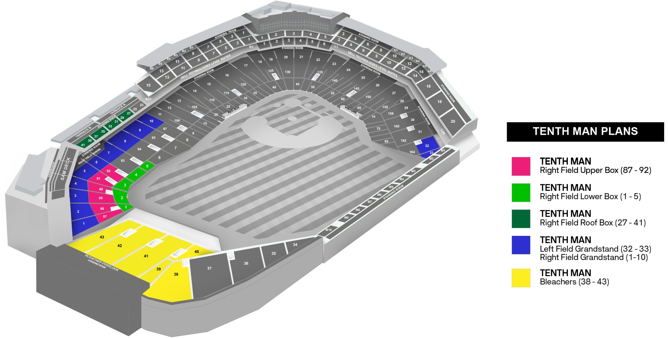 Tenth Man Plans Seat Map