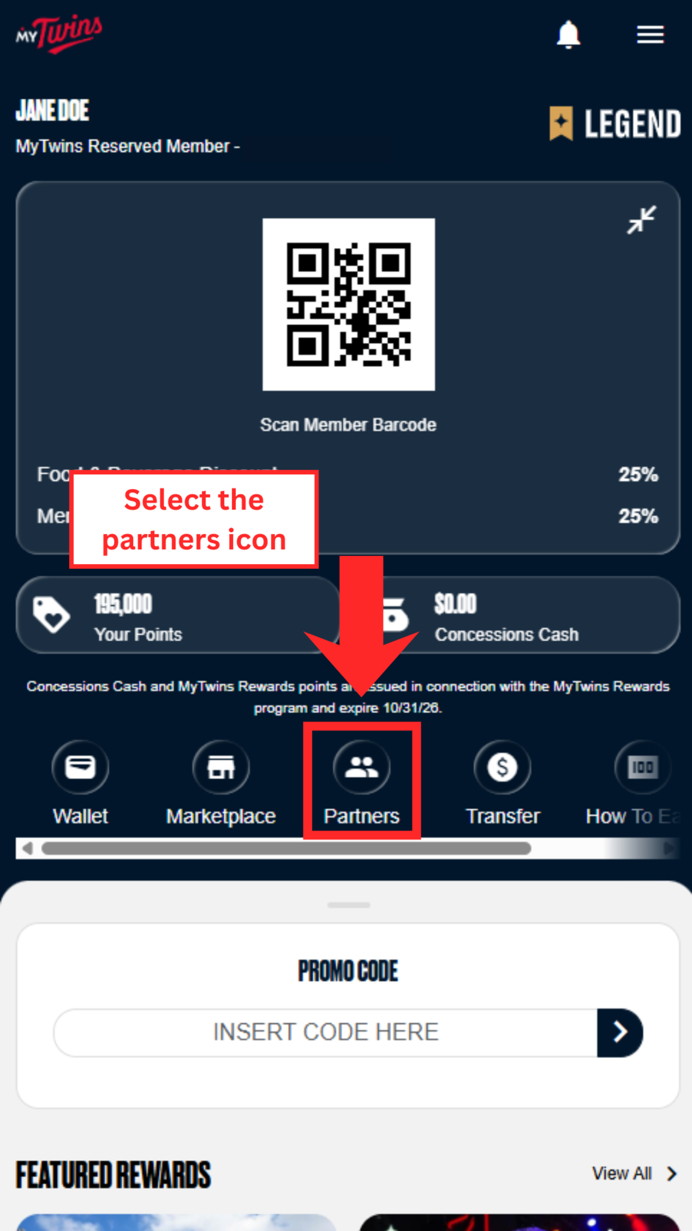 Select the partners icon.