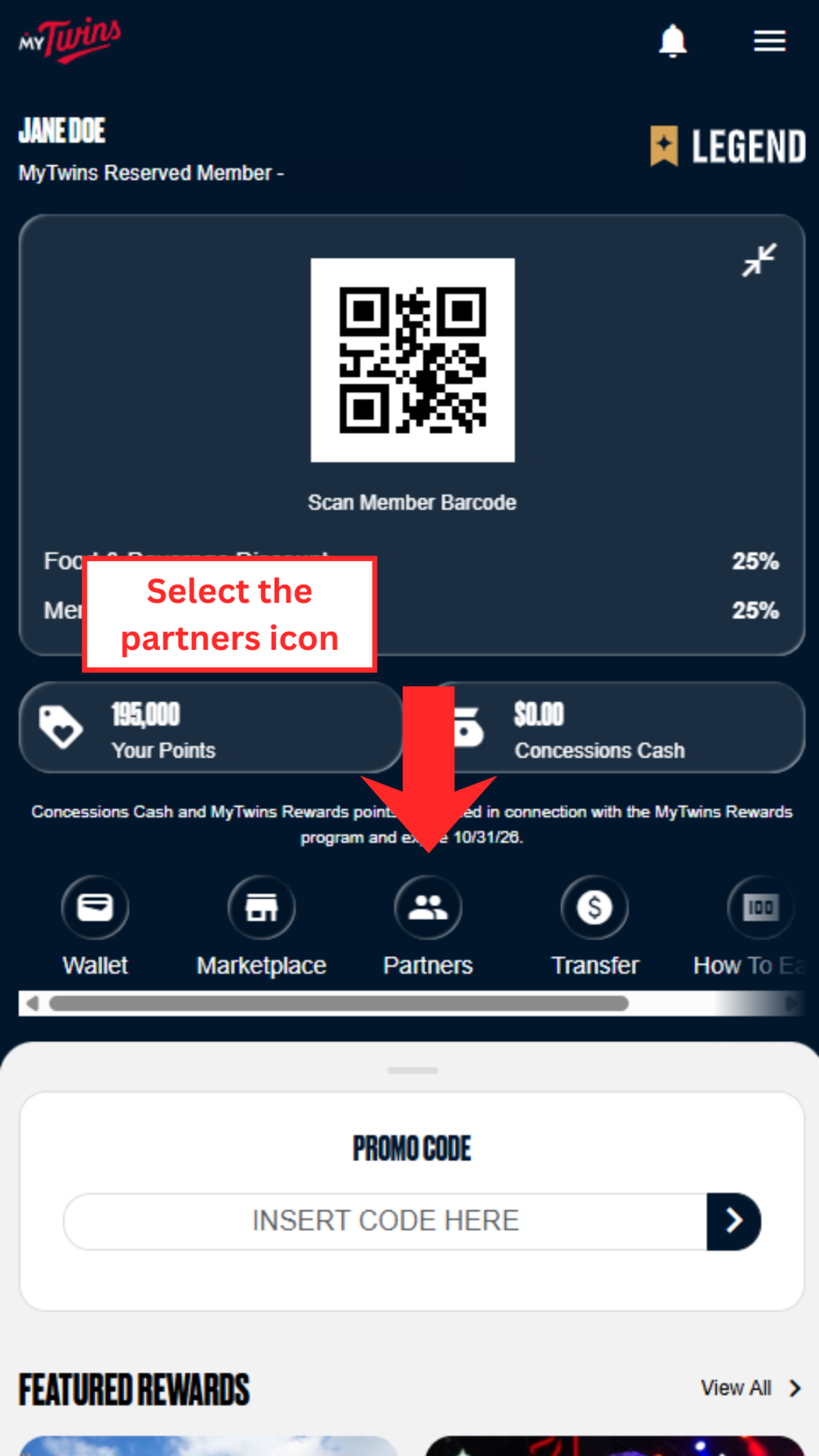 Select the partners icon.