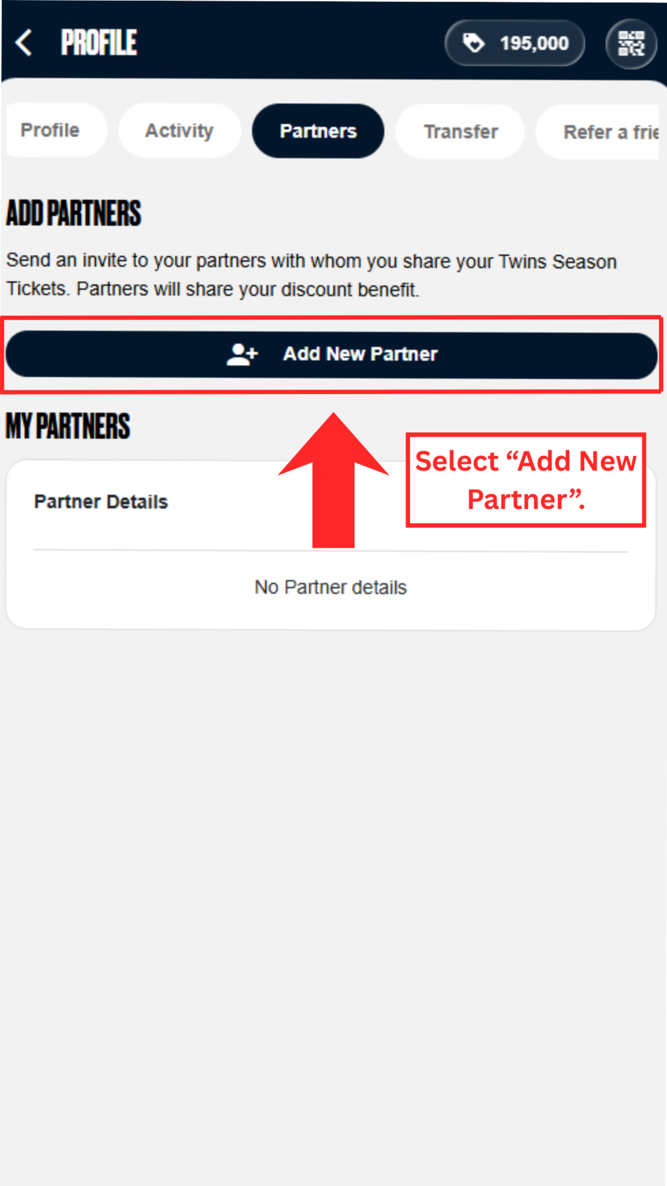 Select "Add New Partner"