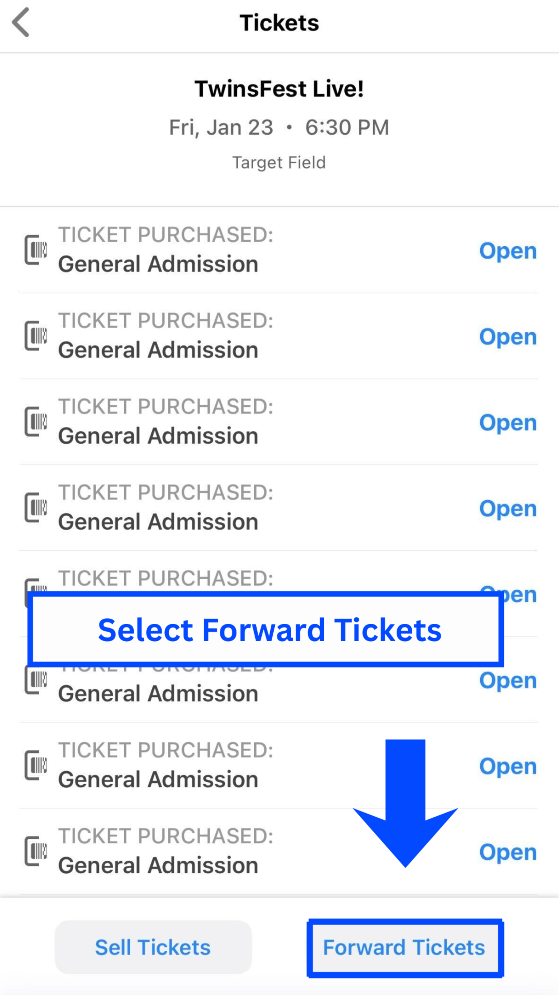 Select Forward Tickets