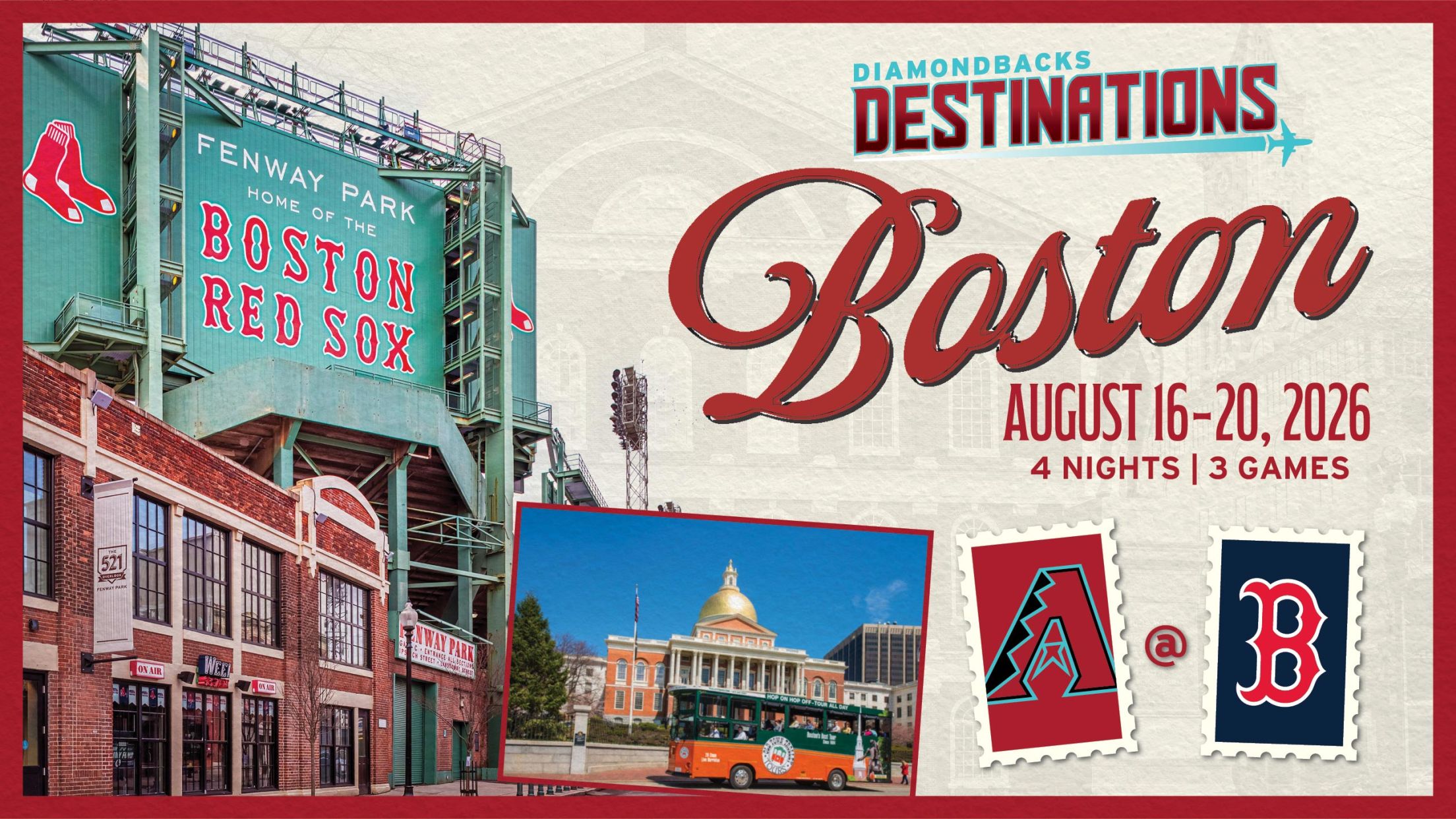 Diamondbacks Destinations - Boston - August 16-20, 2026