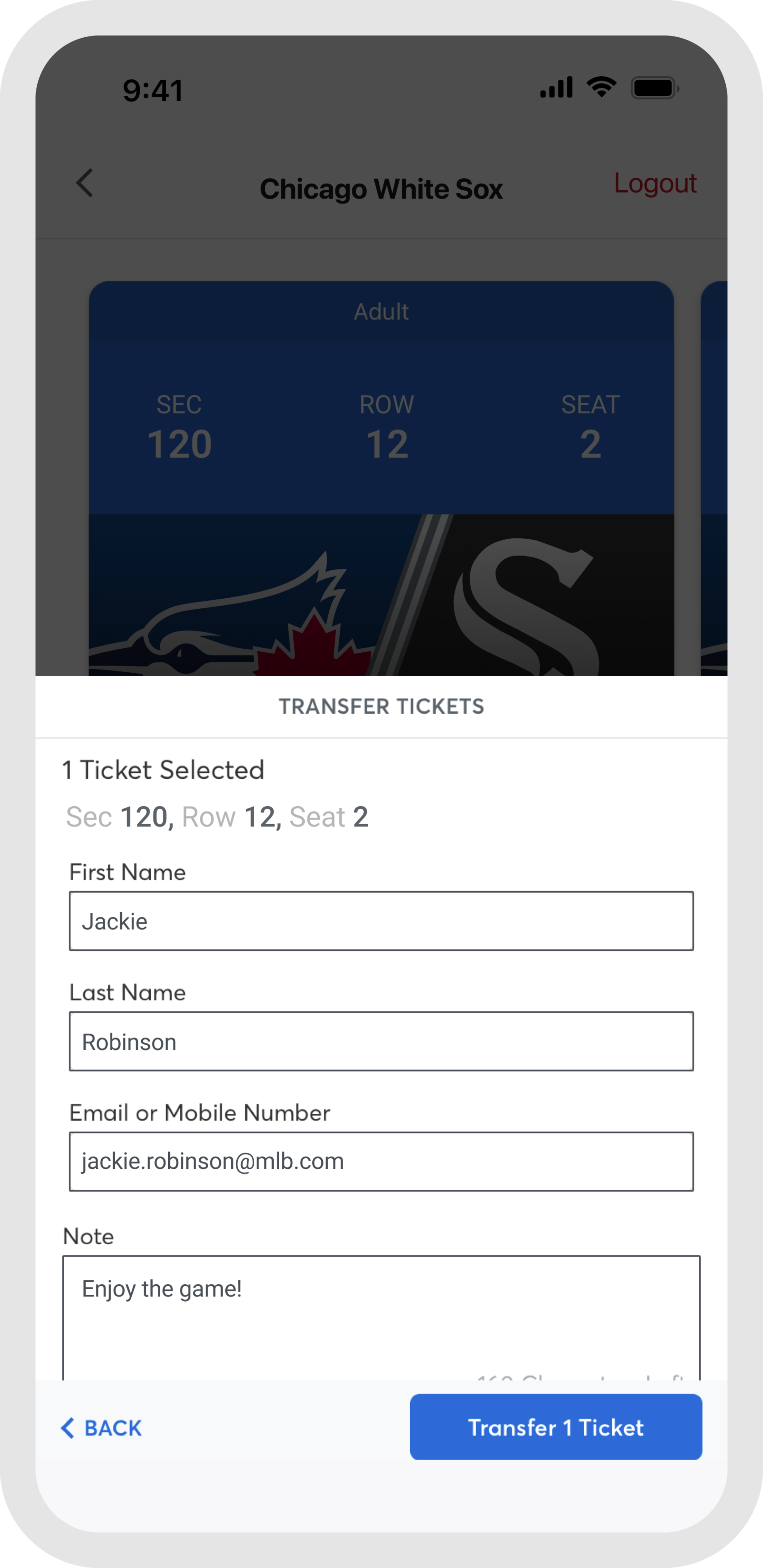 MLB Ballpark app