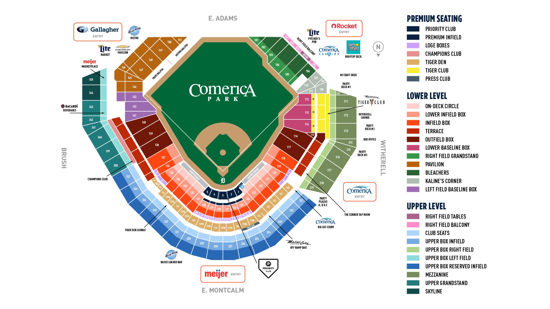 Comerica Park Map