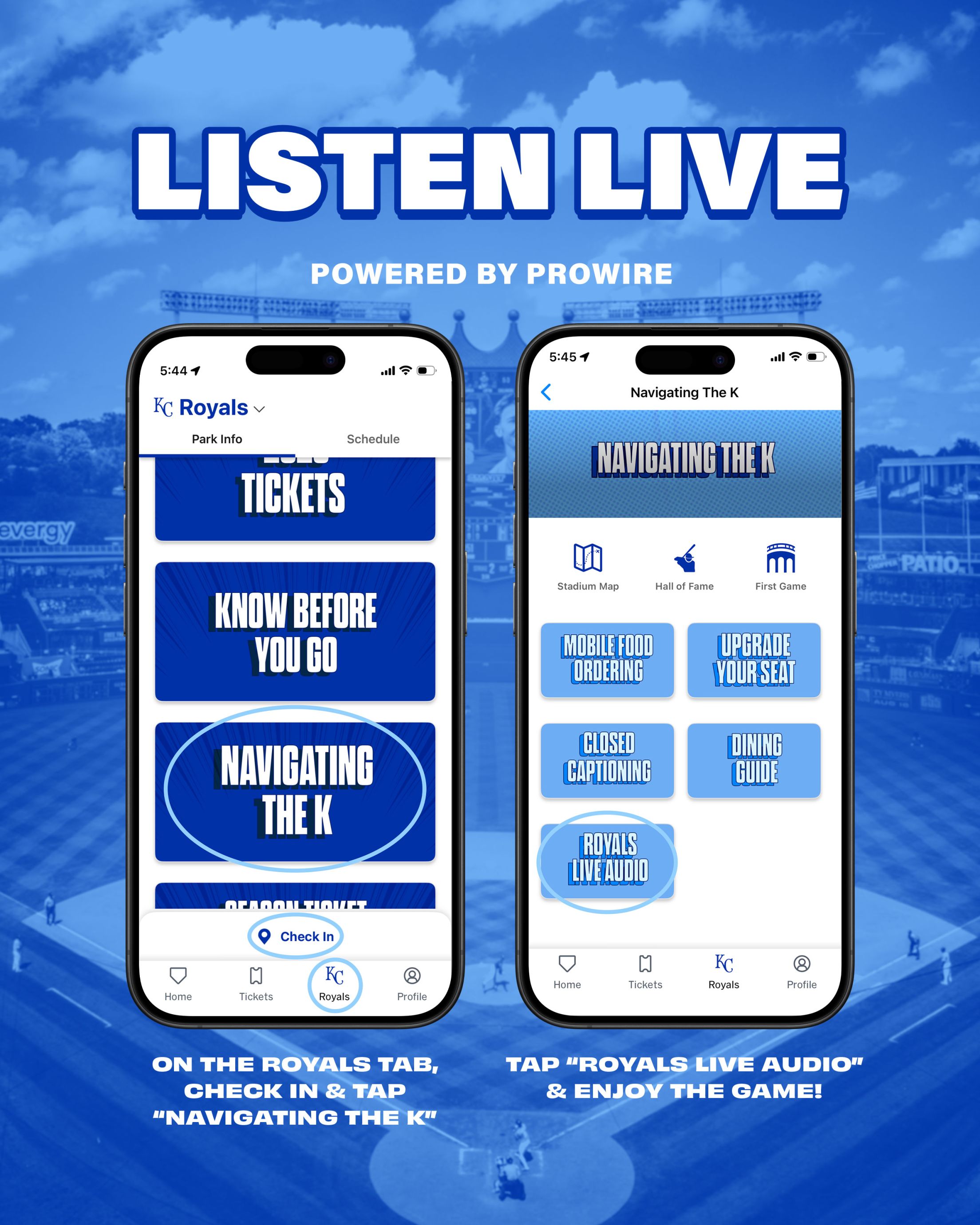 MLB Ballpark app Live Audio