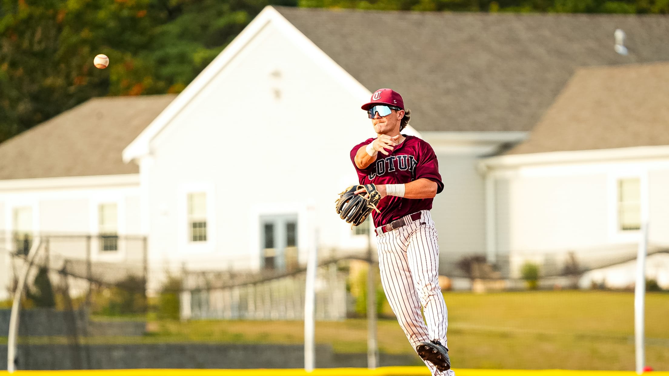Luke Matthews fields a 4-3 groundout against Bourne.