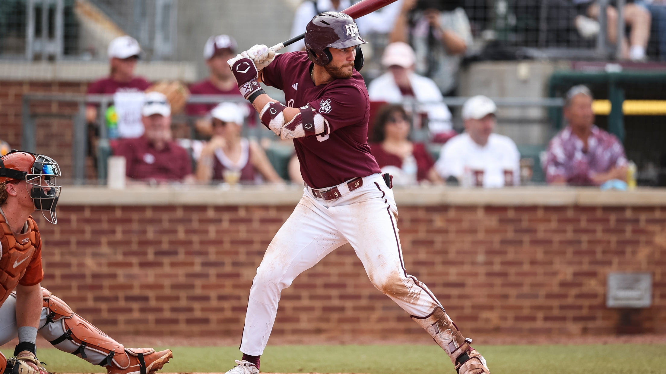 Texas A&M first baseman Gavin Grahovac stands ready to hit against Texas