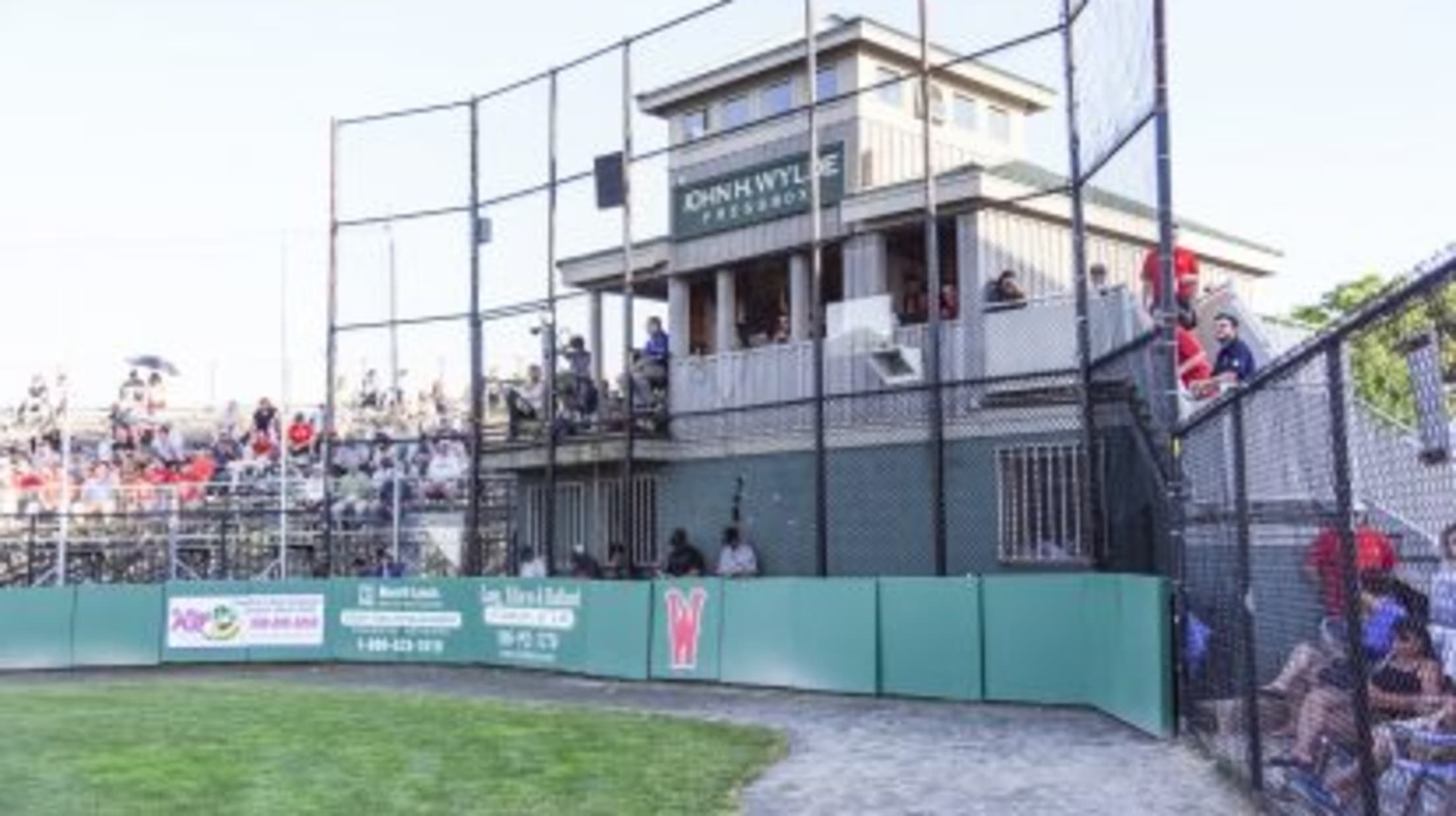 Wareham Gatemen's stadium pressbox and backstop.