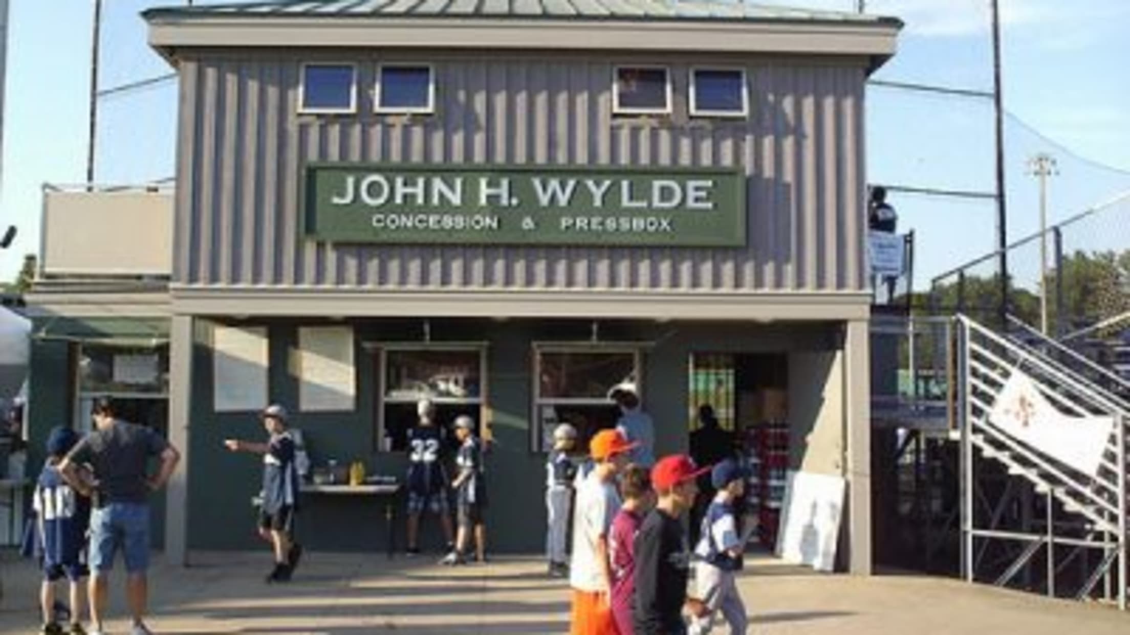 John H. Wylde Concession & Pressbox on a gameday, just behind the stands.