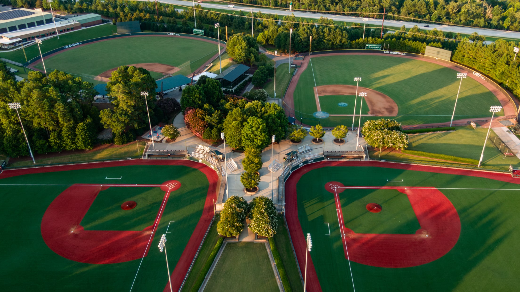 USA Baseball's National Training Complex's fields pictured from overhead by a drone