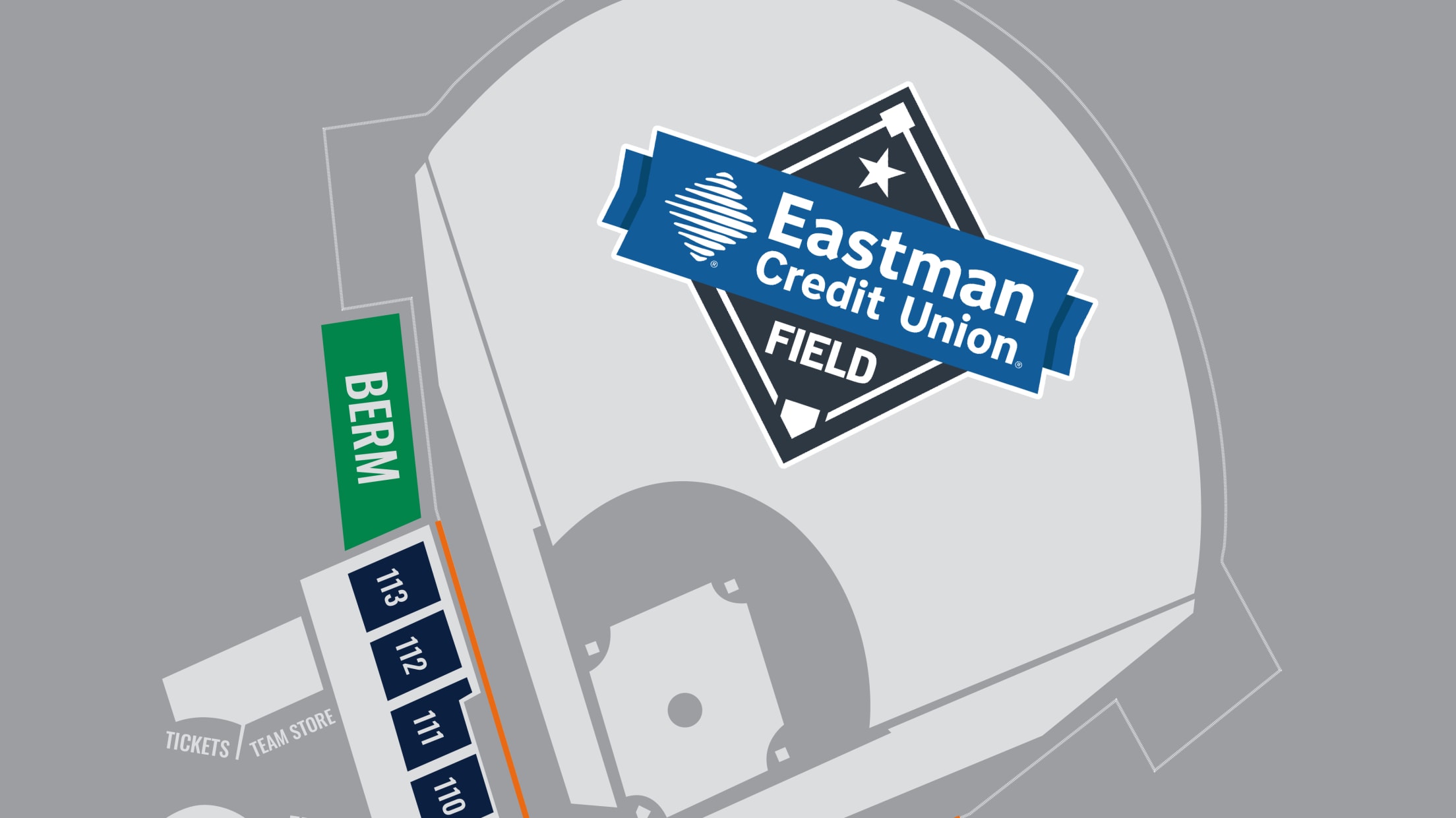 A seating map of Eastman Credit Union Field