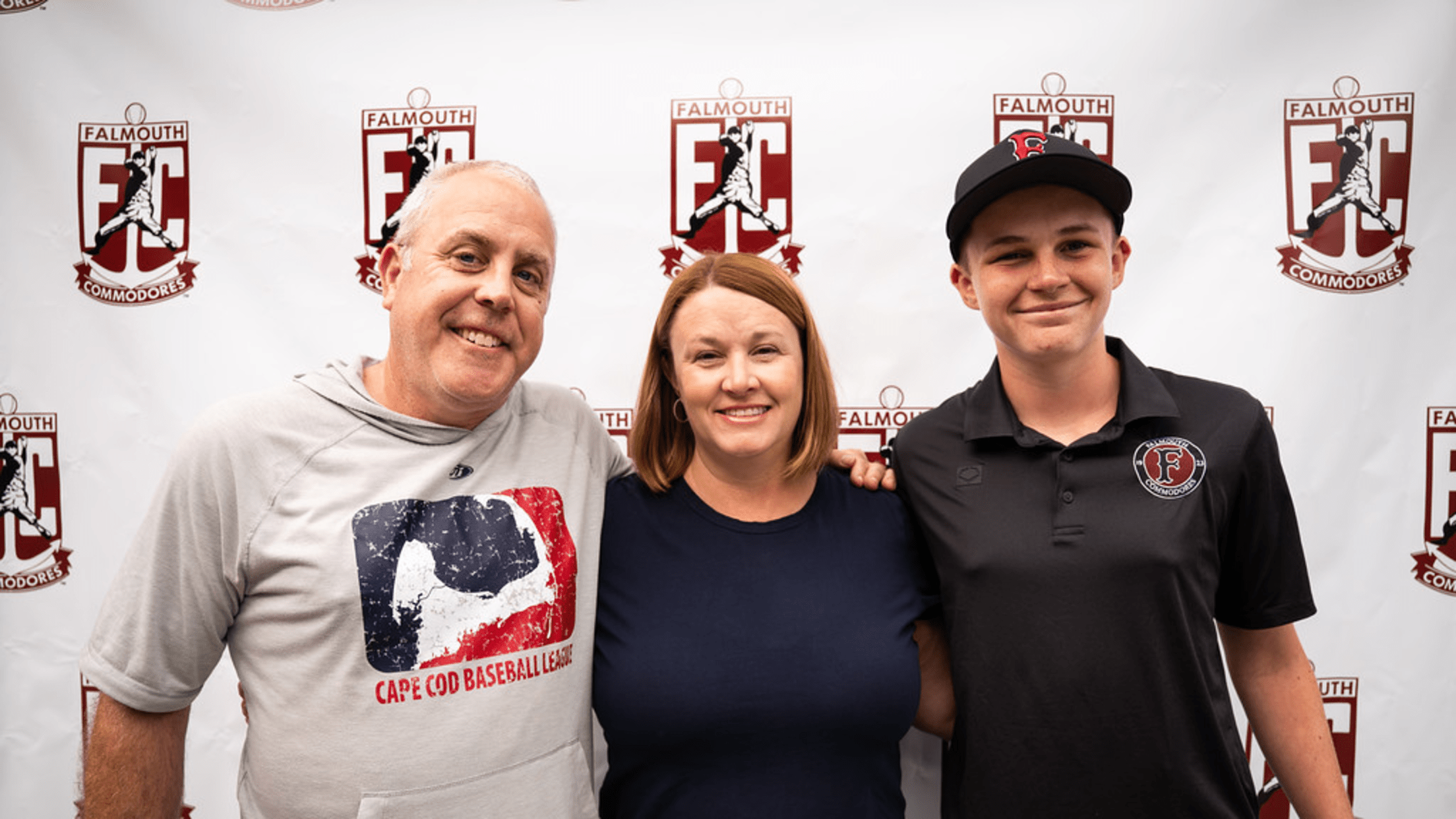 Falmouth Commodores host family Kim, Wes, and Geoff Morneau