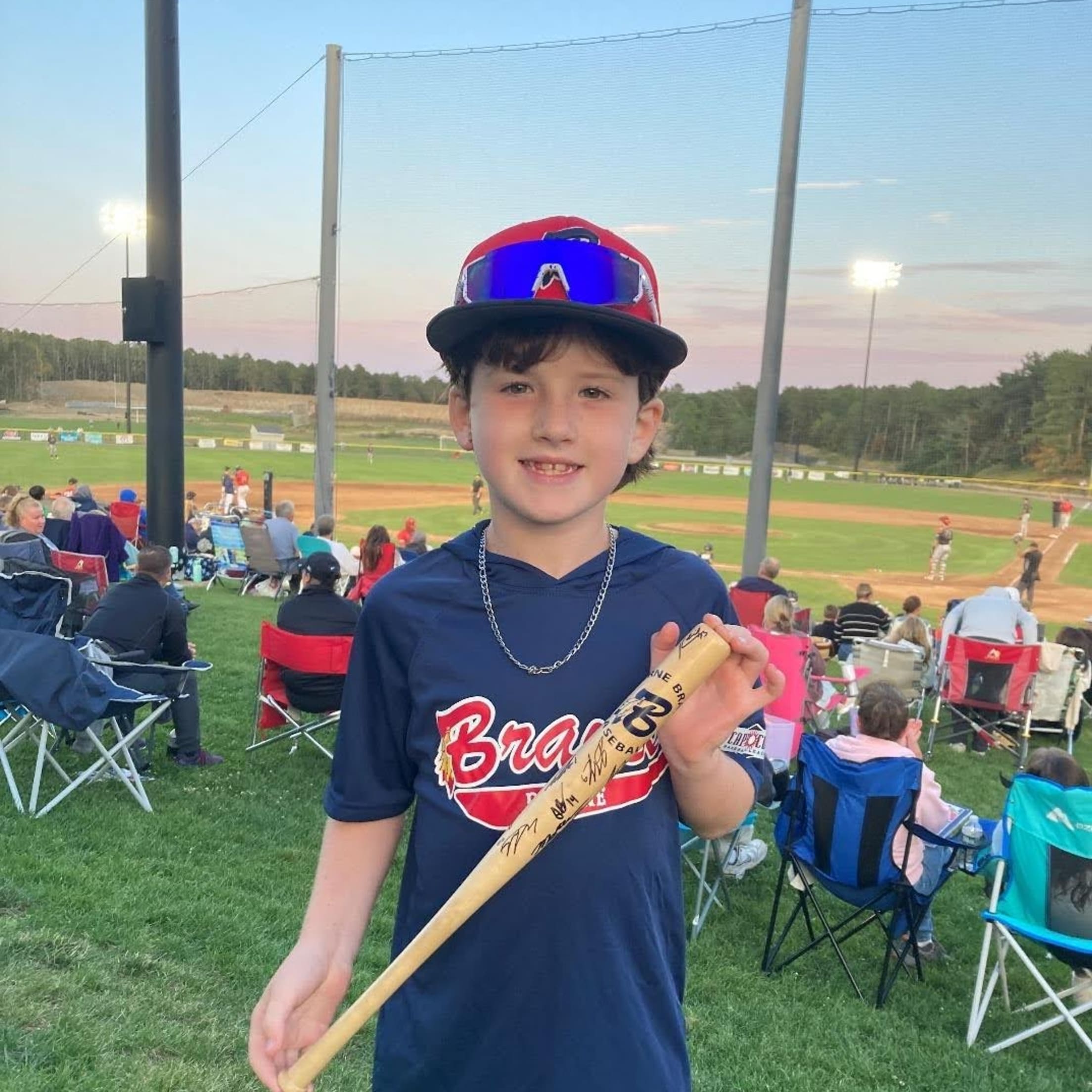 Photo of Bourne Braves bat kid Deven Perry