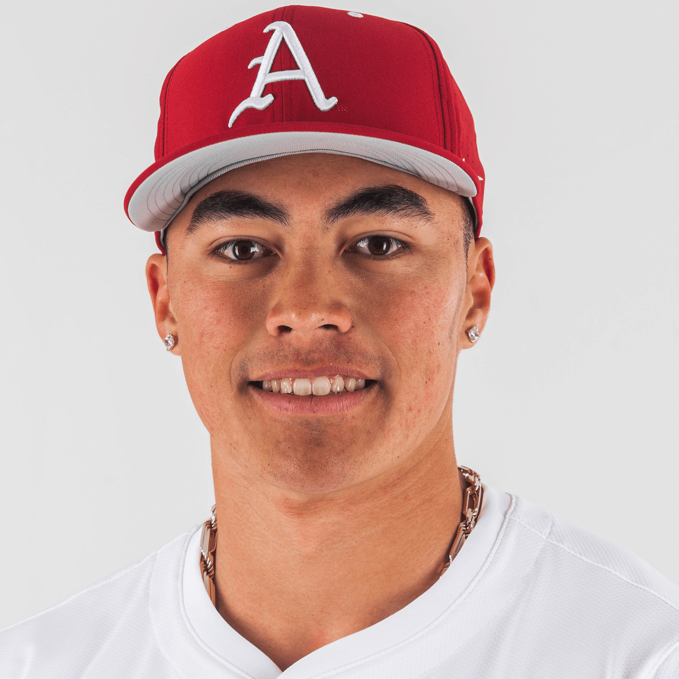 Arkansas shortstop Wehiwa Aloy headshot.