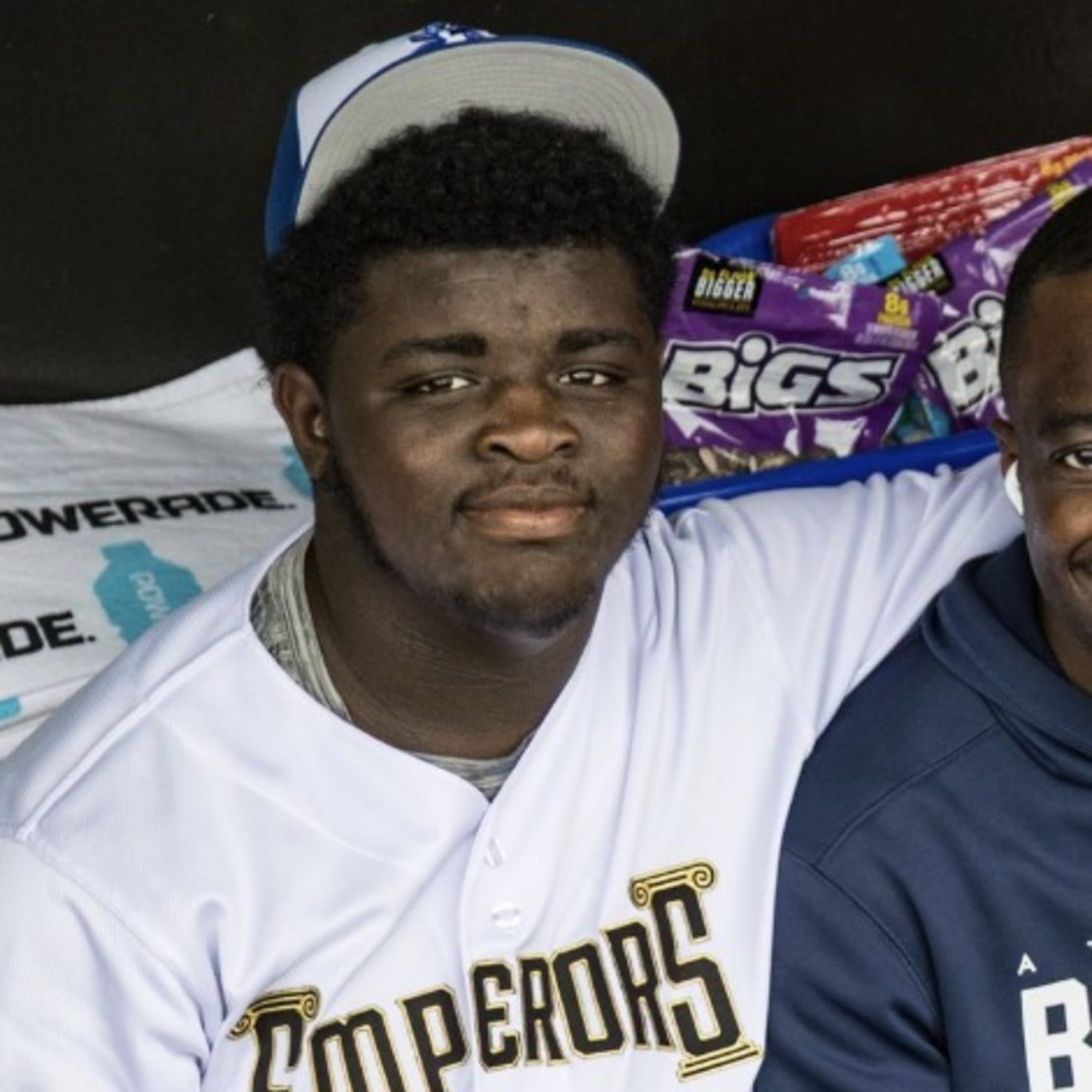 Jordan Ware in an Emperors baseball uniform.