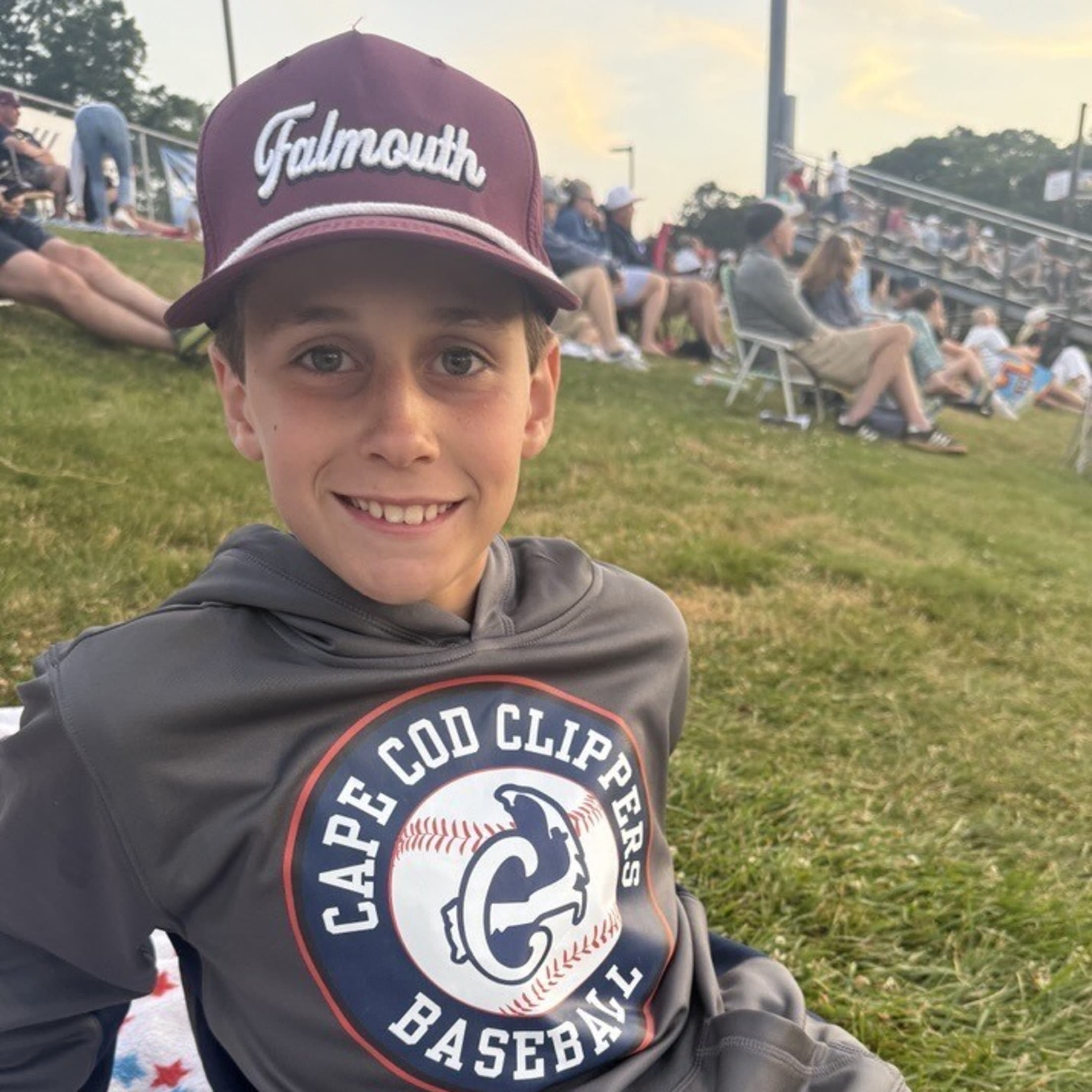 Falmouth Commodores bat kid Dashel Mehrtens