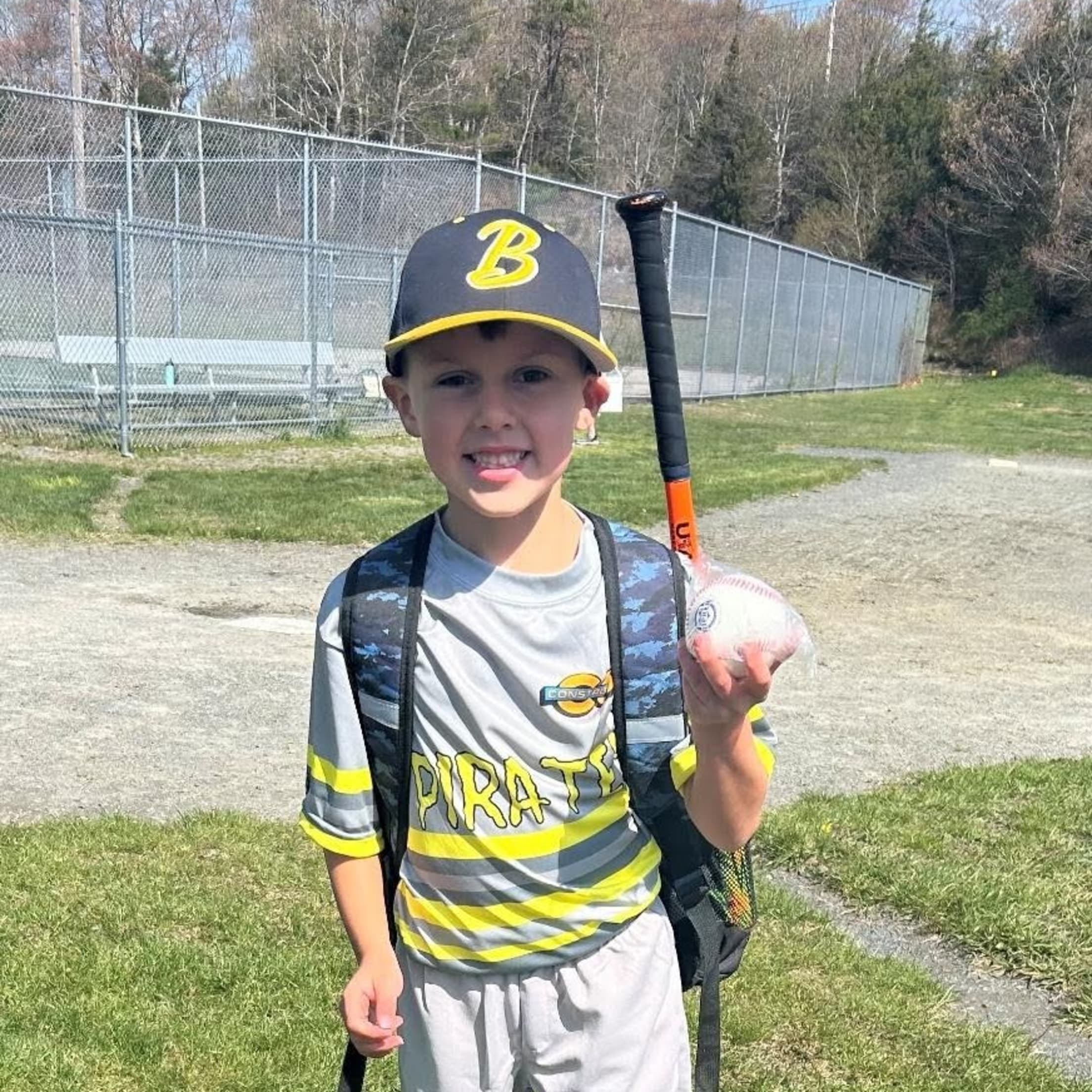 Photo of Bourne Braves bat kid Mason Bilodeau