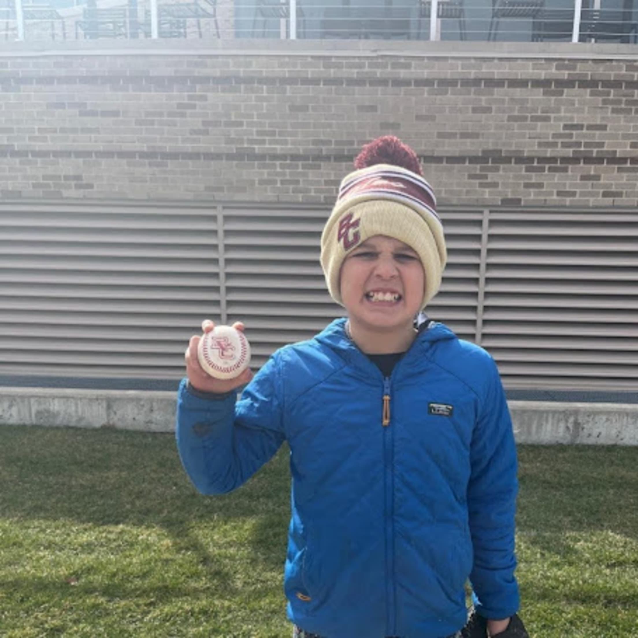 Photo of Bourne Braves bat kid Henry Salzsieder