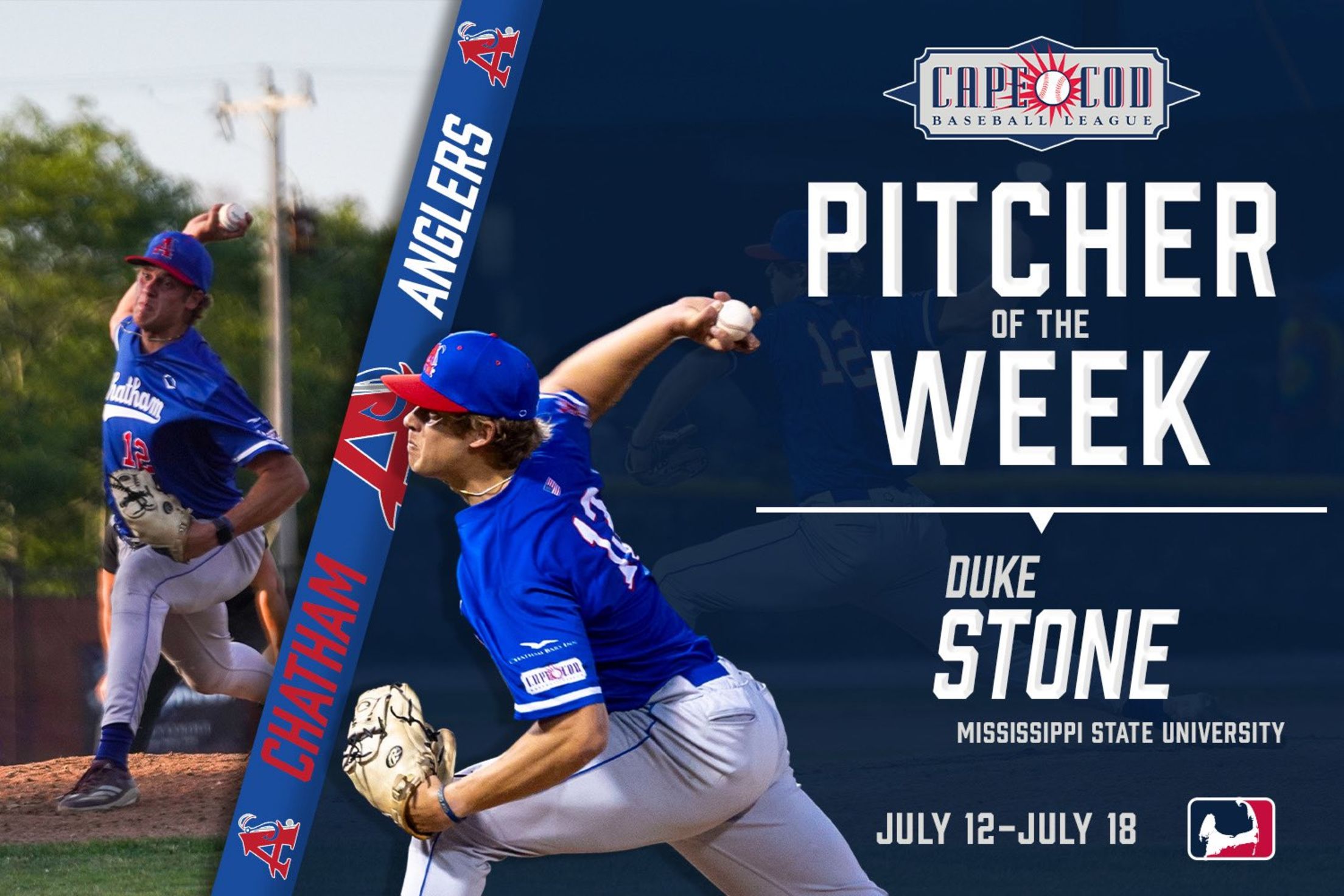 Cape Cod Baseball League Franklin Pitcher of the Week: Duke Stone of Chatham (Mississippi State)