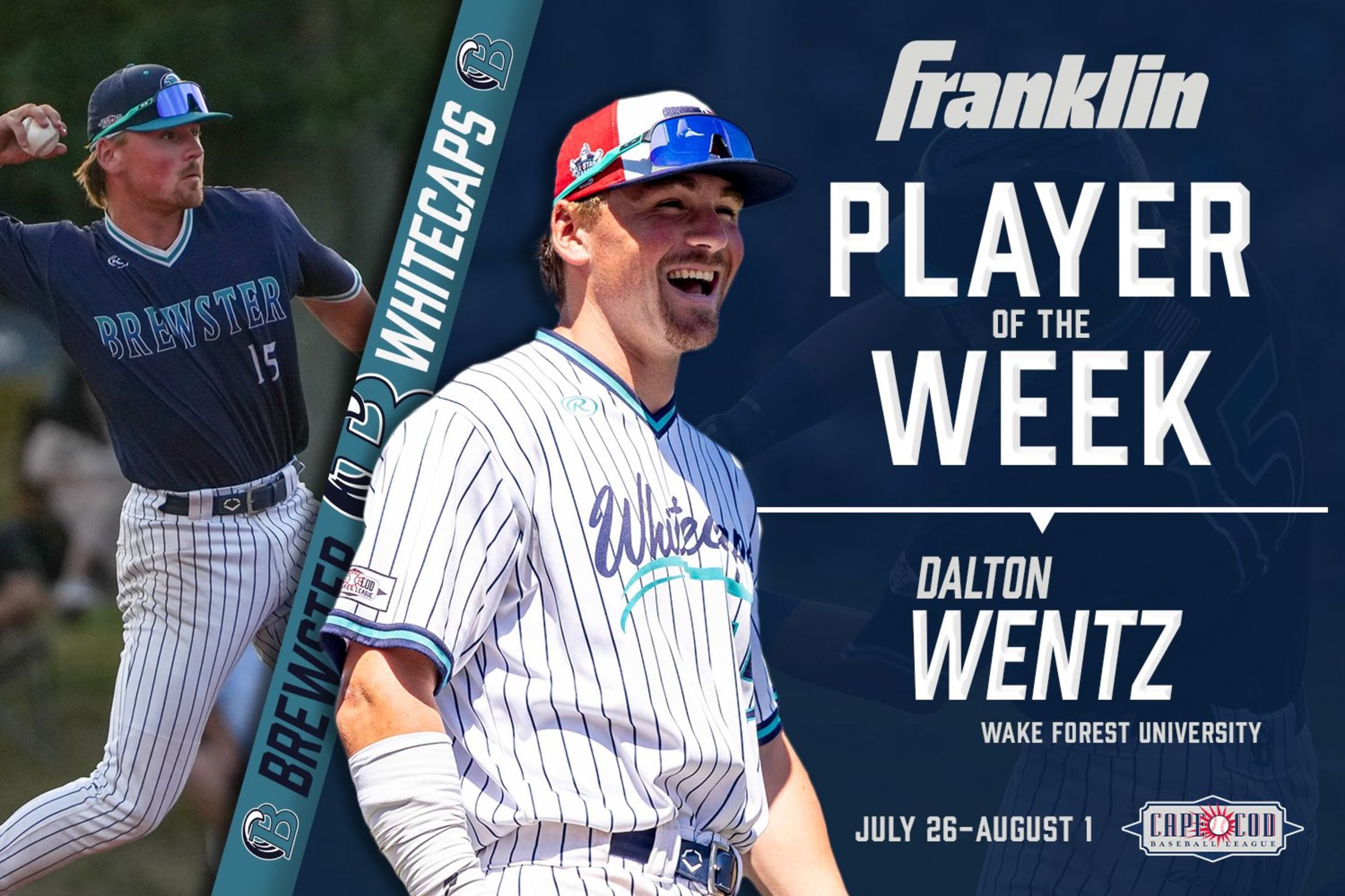 Cape Cod Baseball League Player of the Week July 26-Aug. 1 - Dalton Wentz (Brewster/Wake Forest)