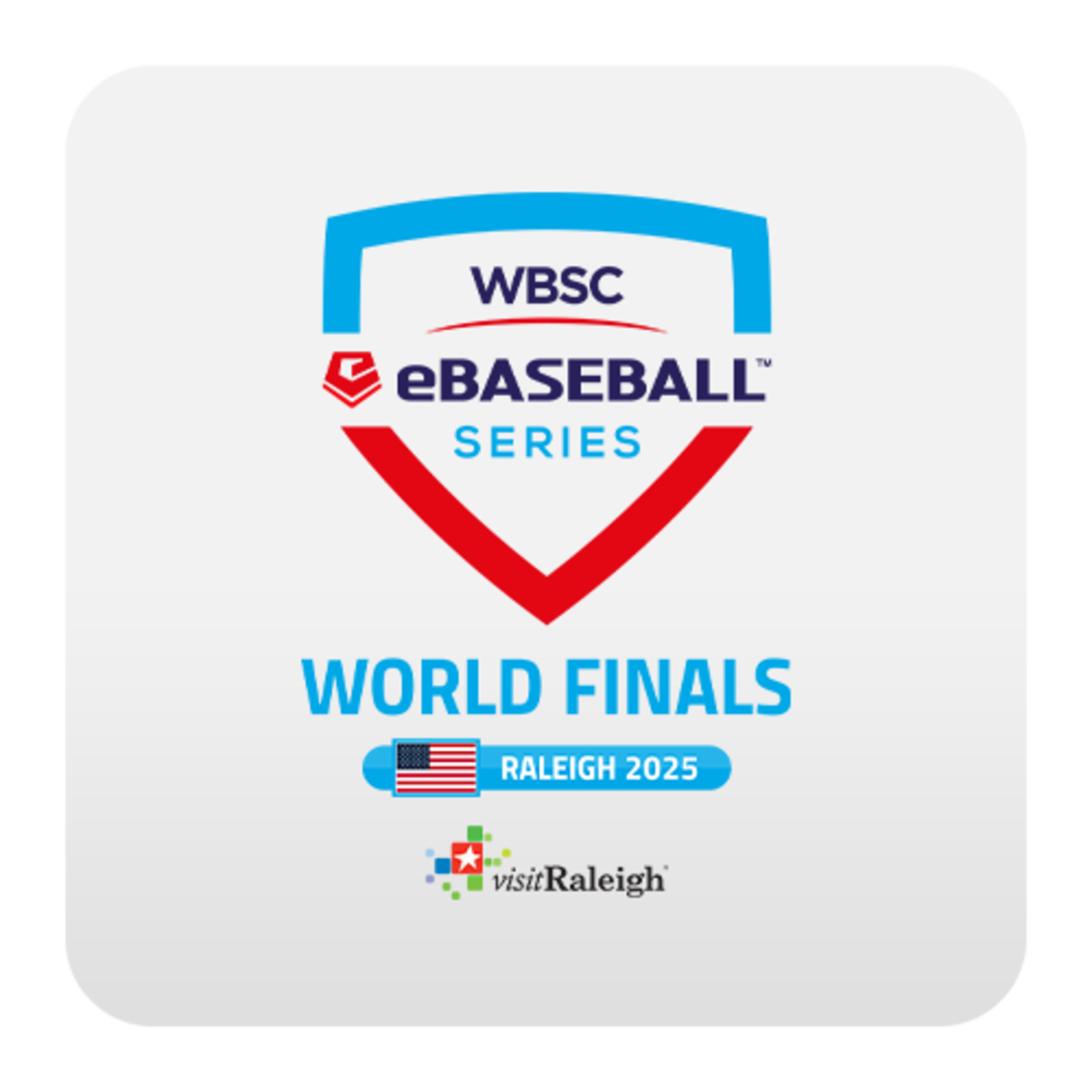 A graphic that says "eBaseball series" on it, as well as "World finals Raleigh 2025" on it as well.