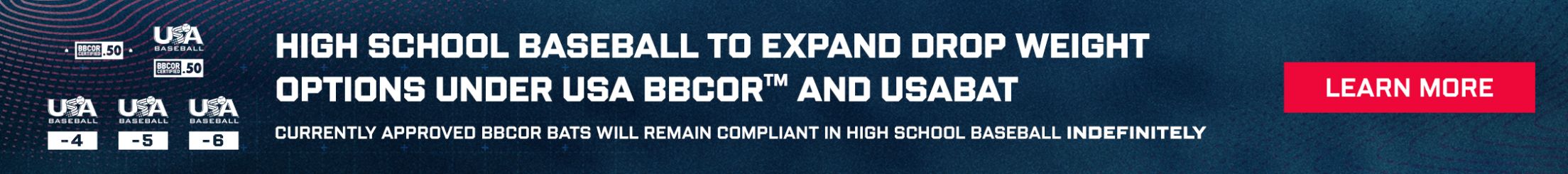 High school baseball to expand drop weight options under USA BBCOR and USABat