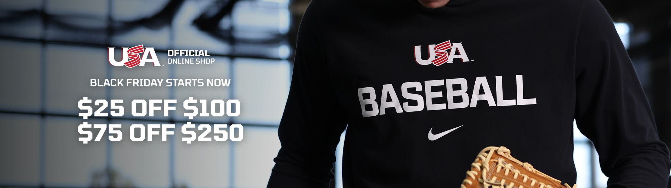 Black Friday Starts Now: $25 off $100; $75 off $250; black shirt