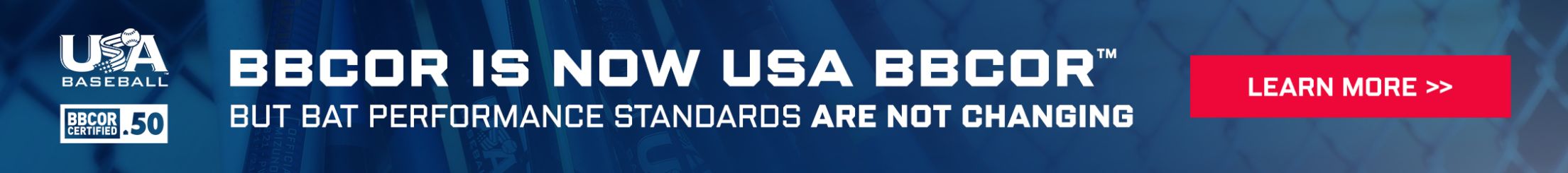 BBCOR is now USA BBCOR, but BAT Performance Standards are not changing.