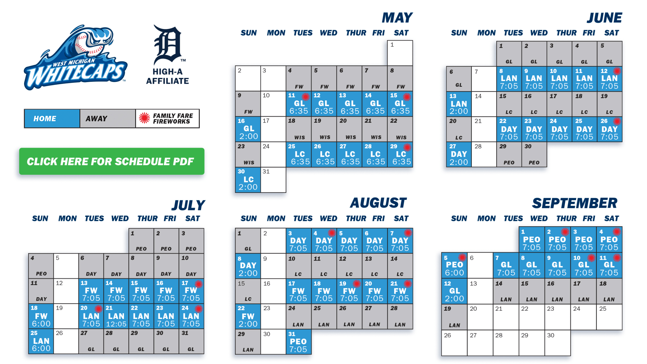 Grand rapids whitecaps schedule on sale