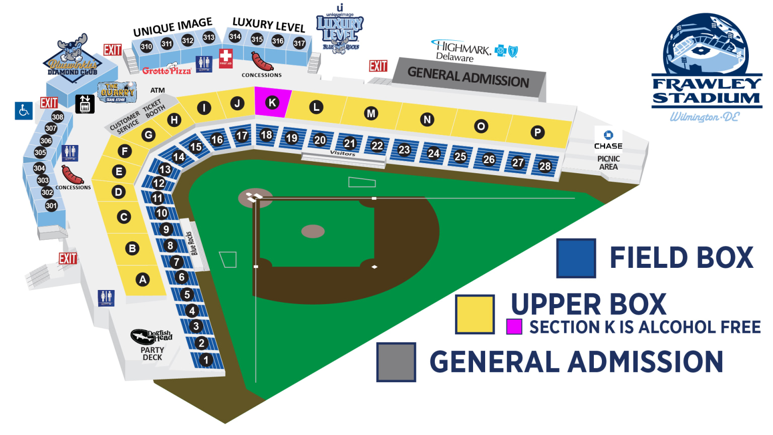 Wilmington Blue Rocks Seating & Pricing Blue Rocks