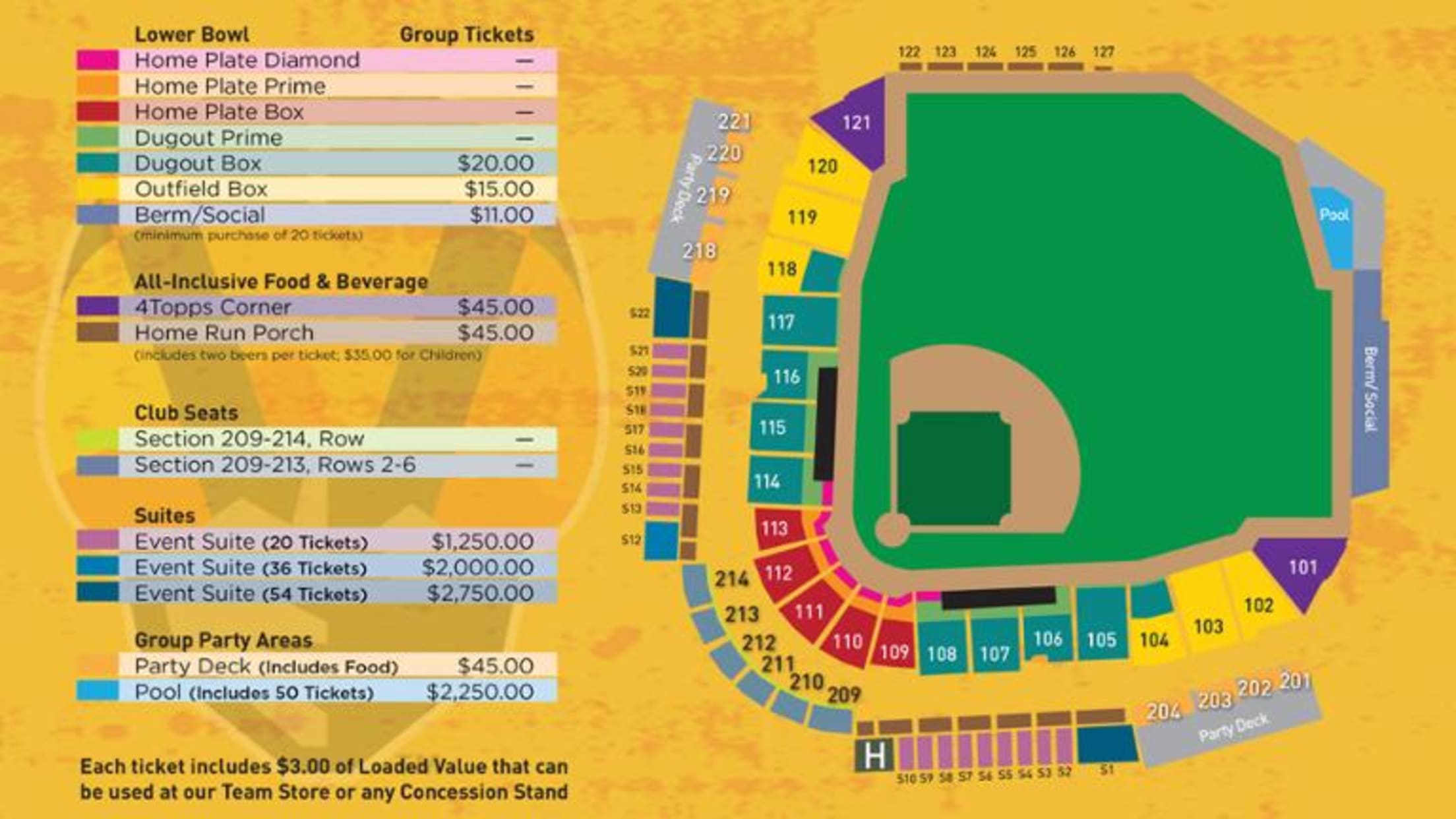 Aviators Stadium Seating Chart