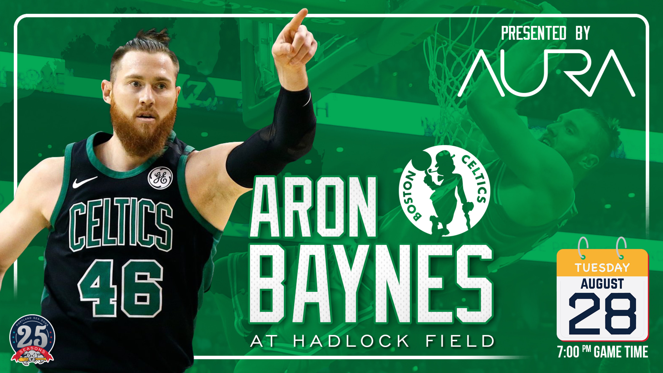 Celtics Aron Baynes Coming to Hadlock on August 28th MiLB