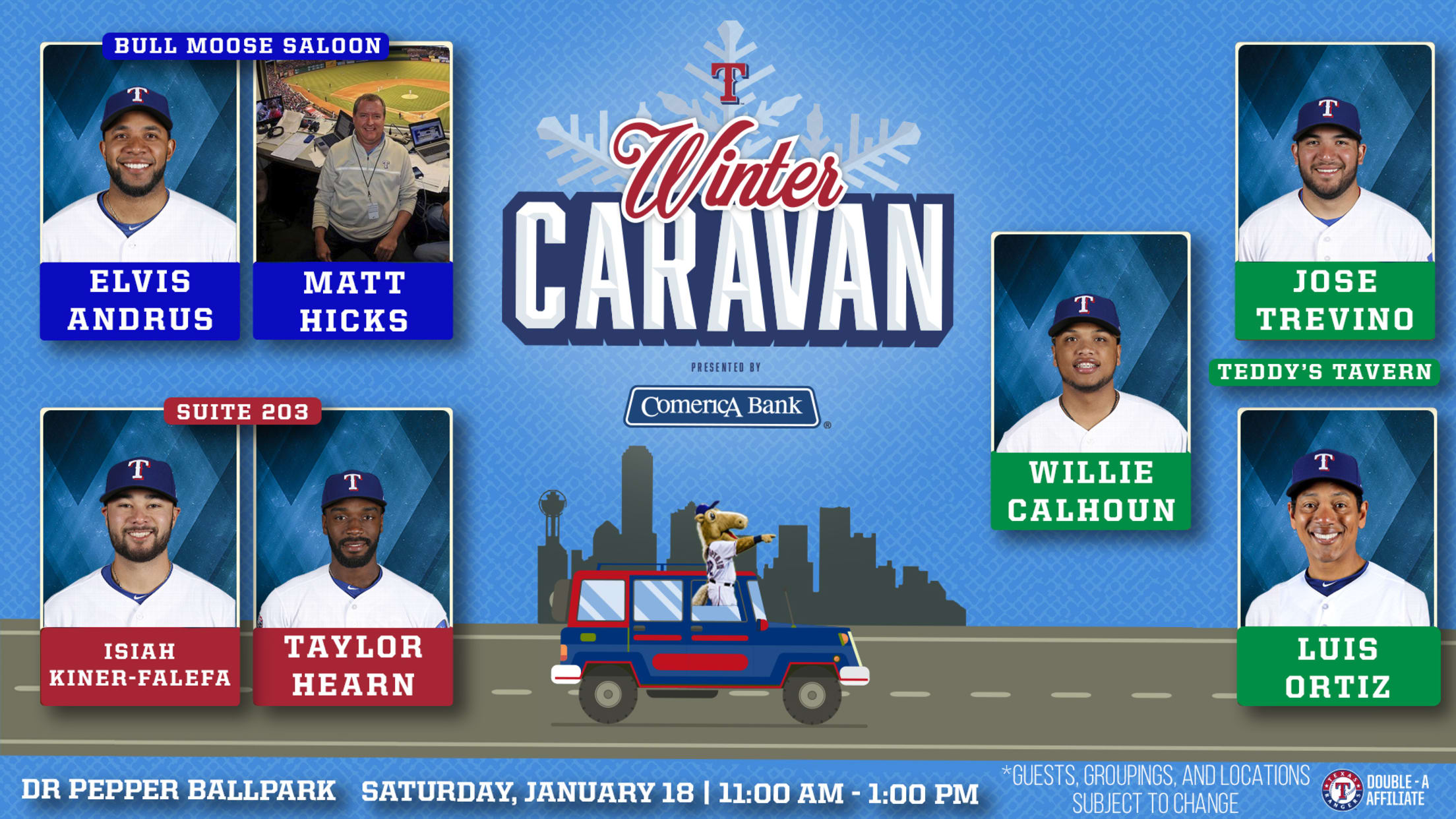 Rangers Winter Caravan at Dr Pepper Ballpark RoughRiders