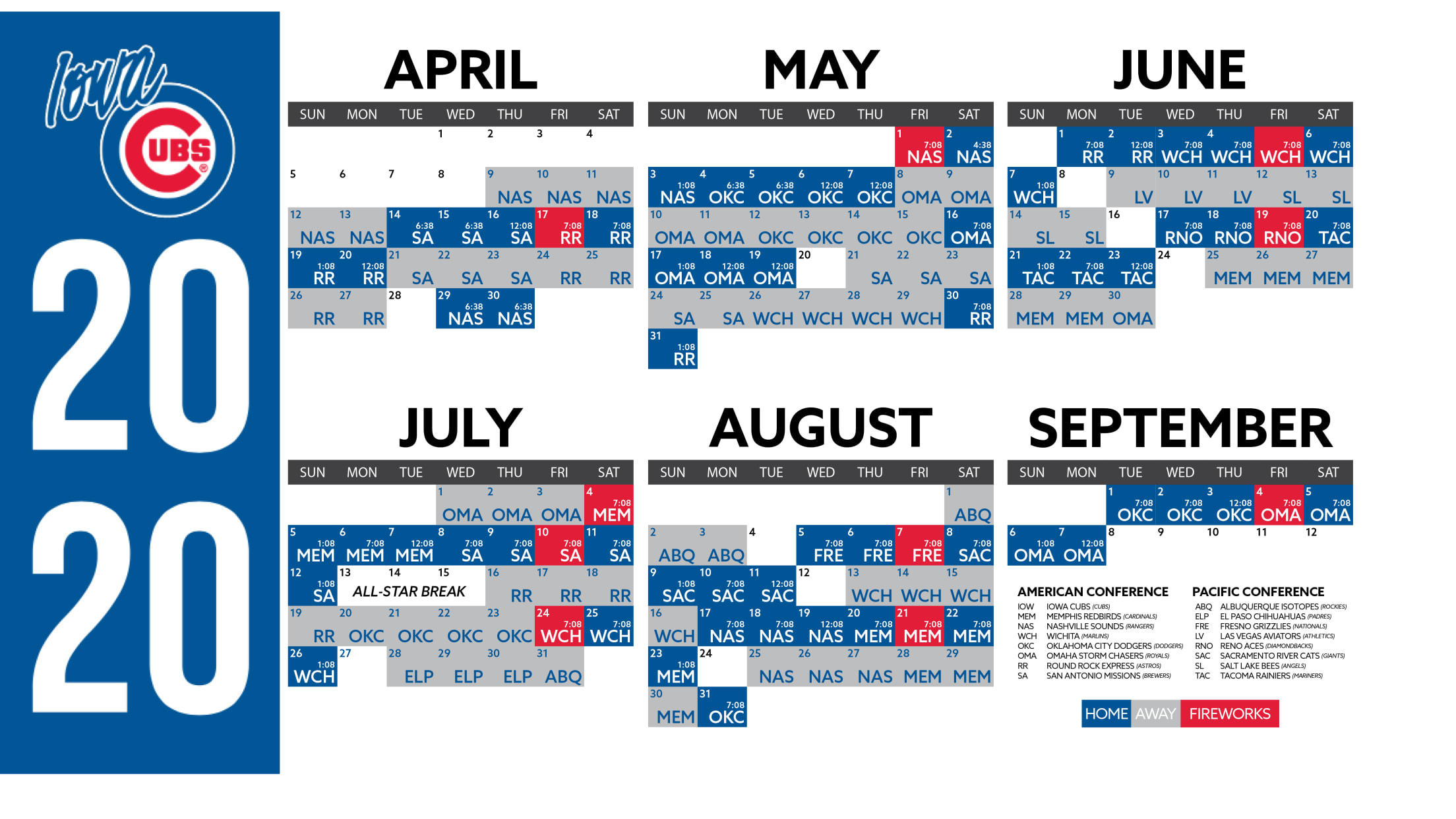 Iowa Cubs Announce 2020 Schedule MiLB
