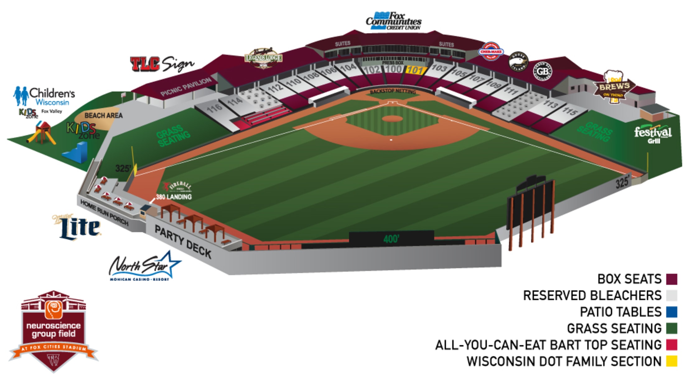 Seating Chart Timber Rattlers