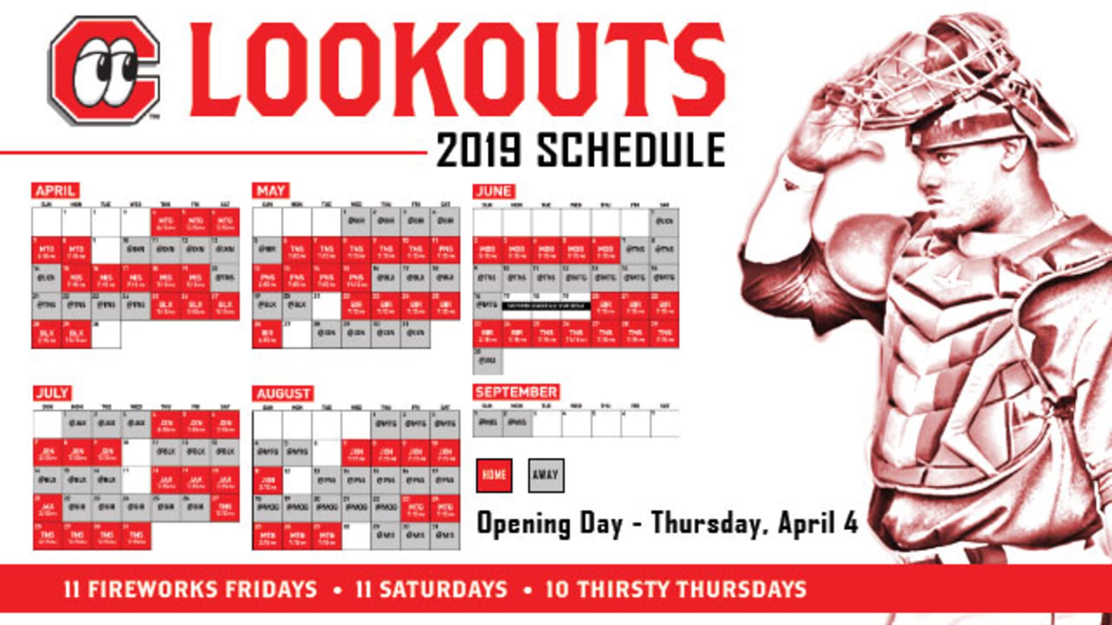 Chattanooga Lookouts Announce 2019 Schedule