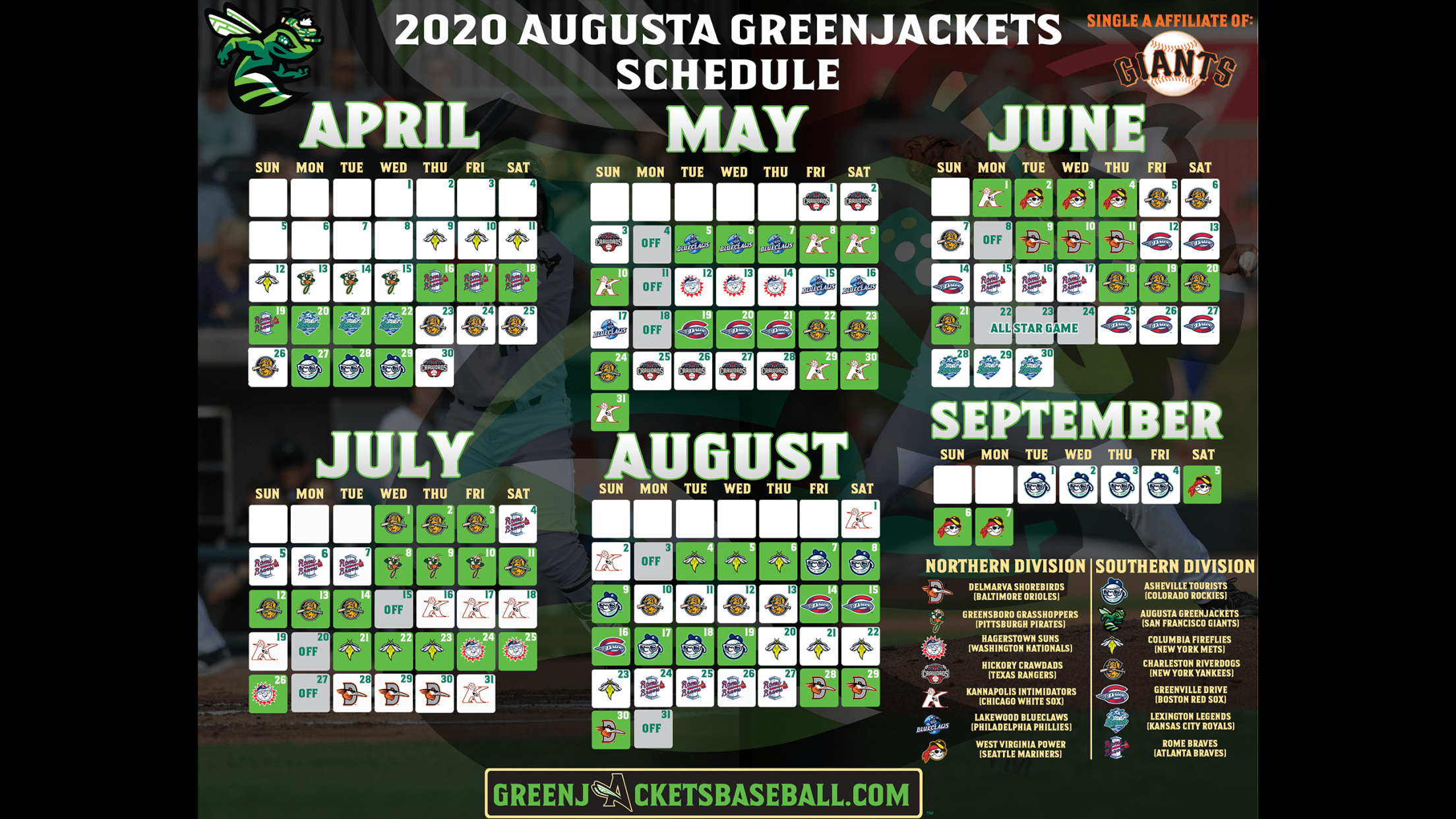 GreenJackets Announce 2020 Schedule