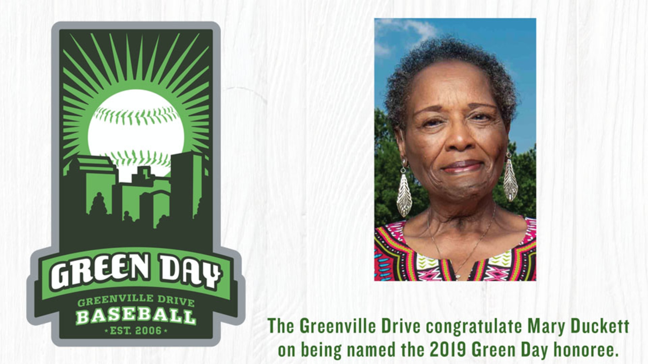 Mary Duckett is the 2019 Green Day Honoree | MiLB.com