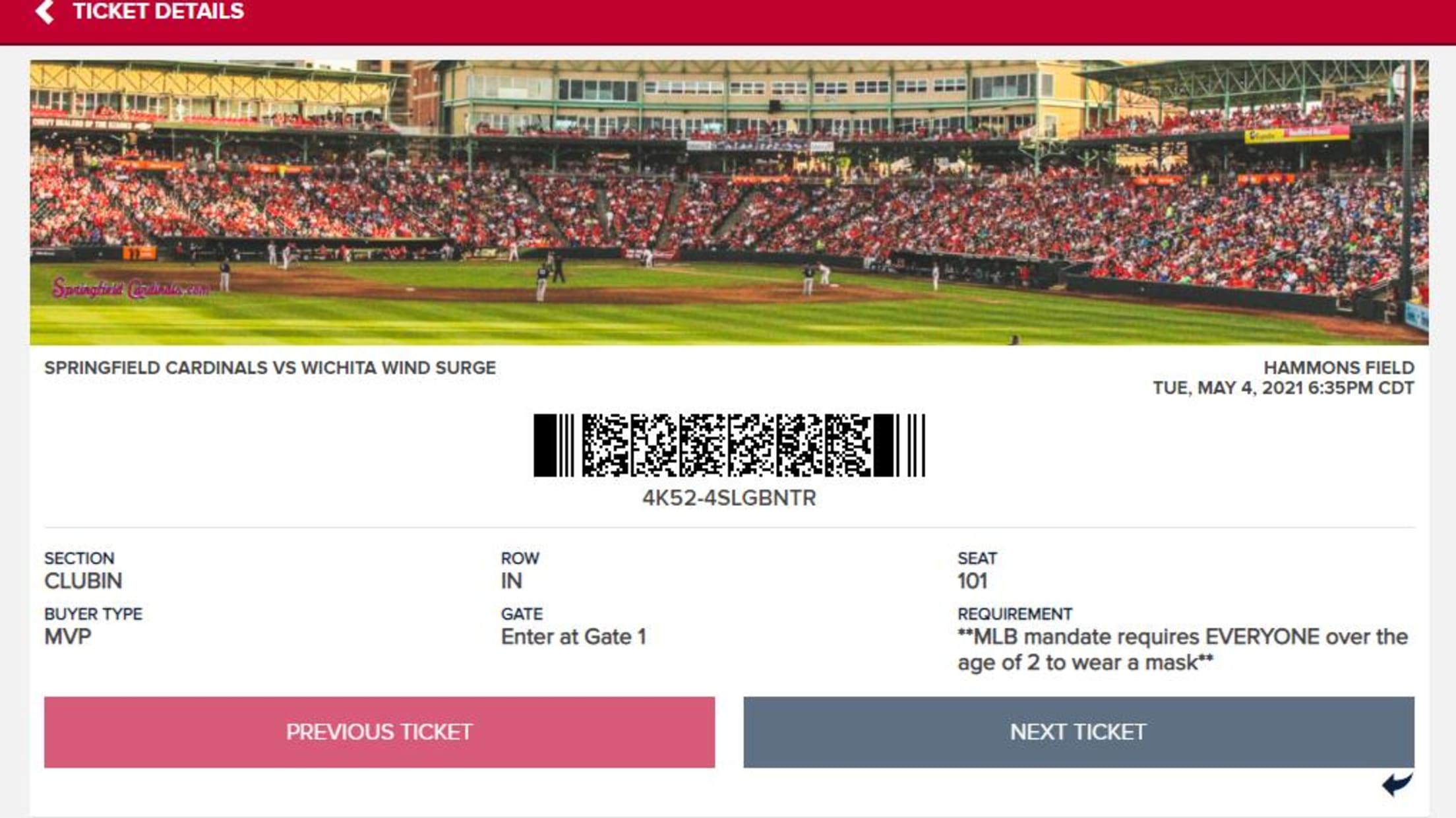 Digital Tickets Cardinals