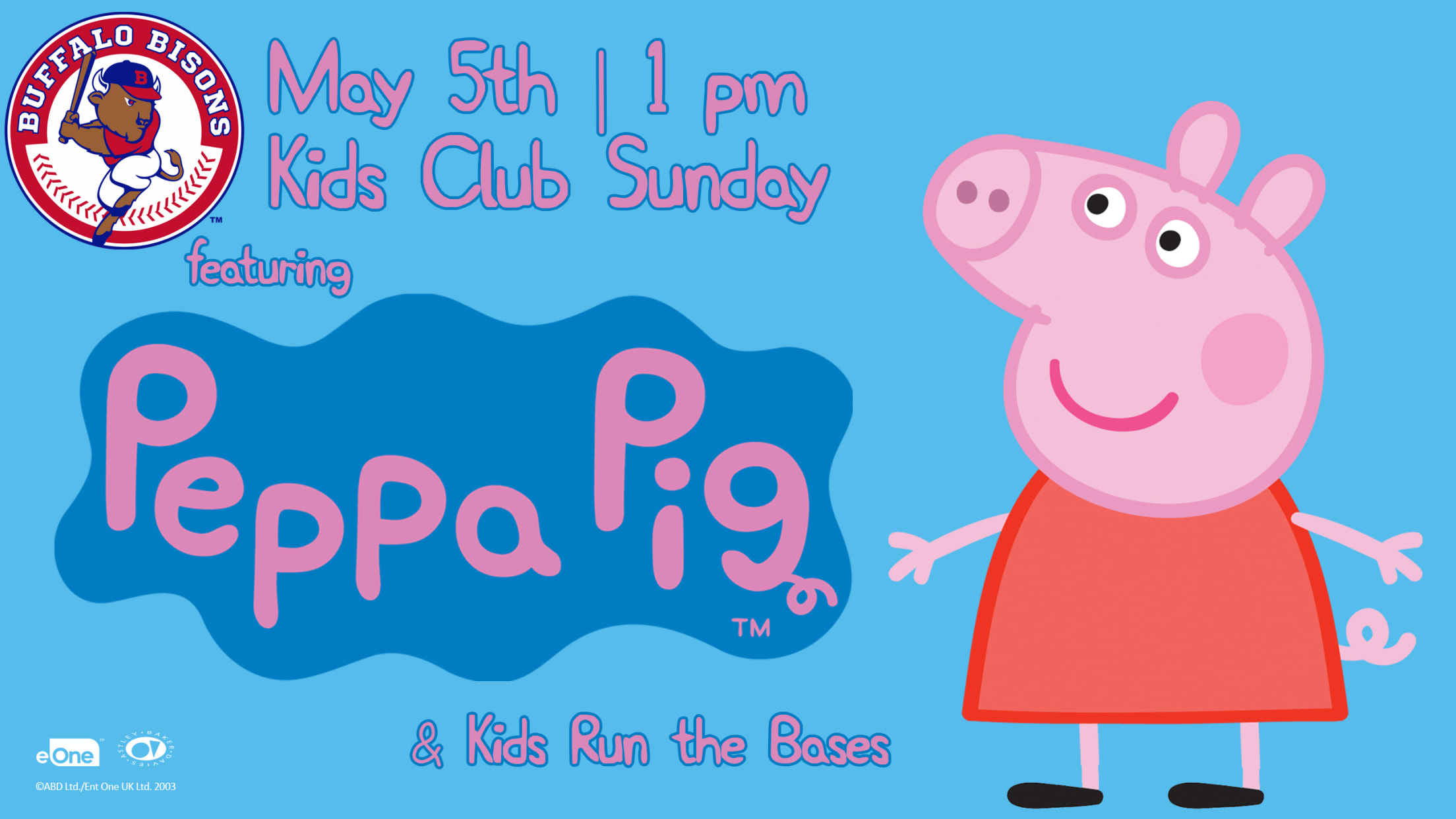 Peppa Pig to join Bisons Kids Club Sunday on May 5 (1pm) | MiLB.com