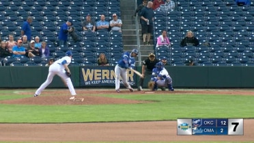 Omaha's Flores ranges and spins for nice play