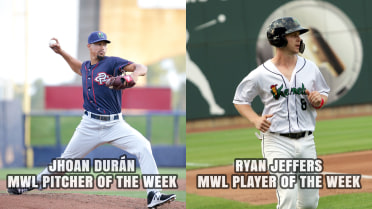 Jhoan Durán and Ryan Jeffers named MWL Pitcher and Player of the Week as Kernels sweep MWL weekly honors