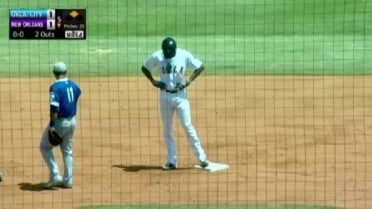 New Orleans pitcher Alcantara doubles in long at-bat